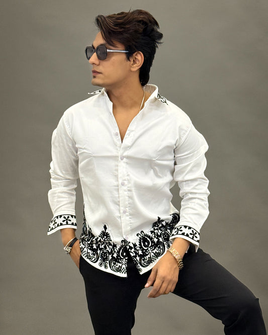 Border Velvet touch designer Shirt