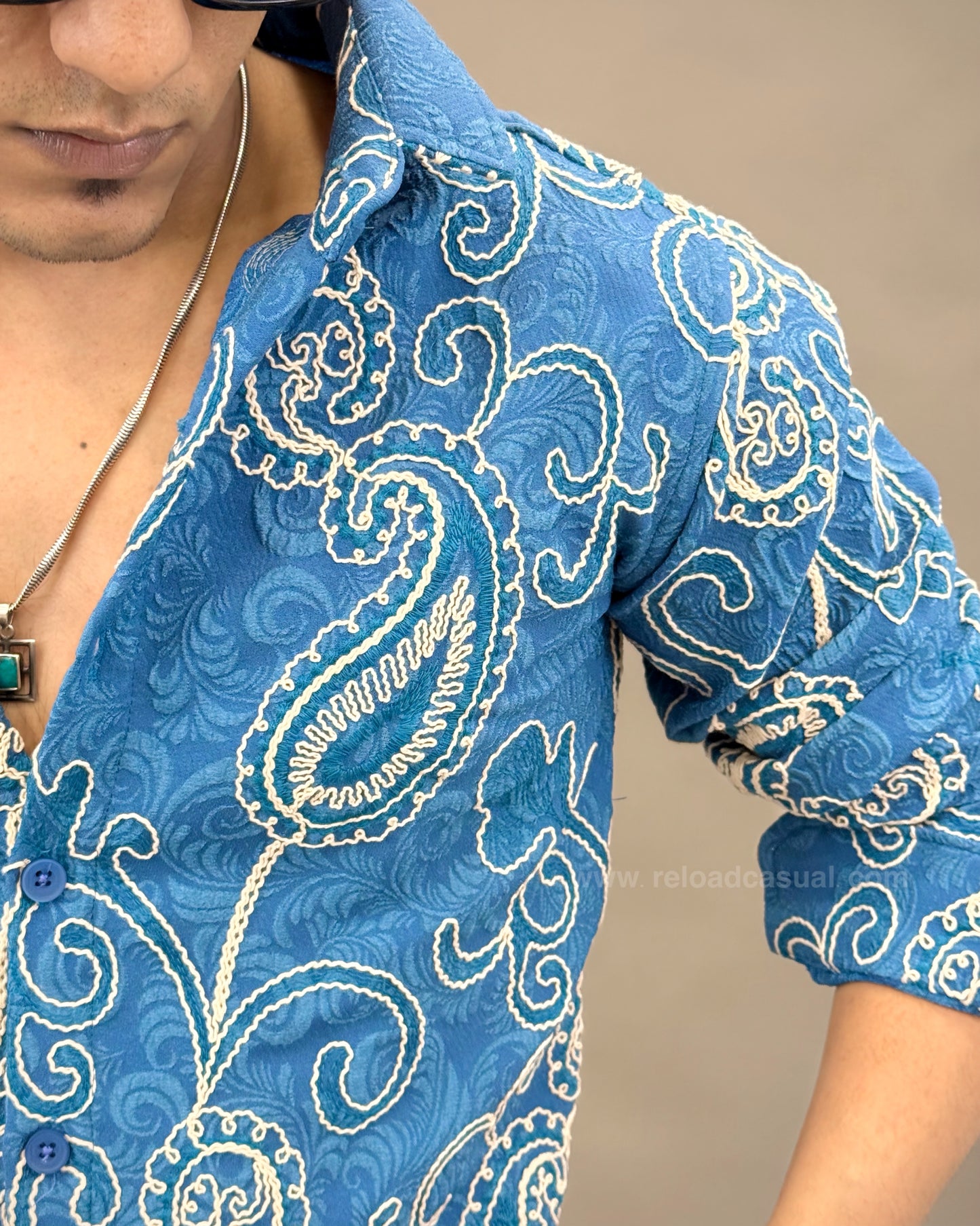 Self Designer fabric embroidery shirt