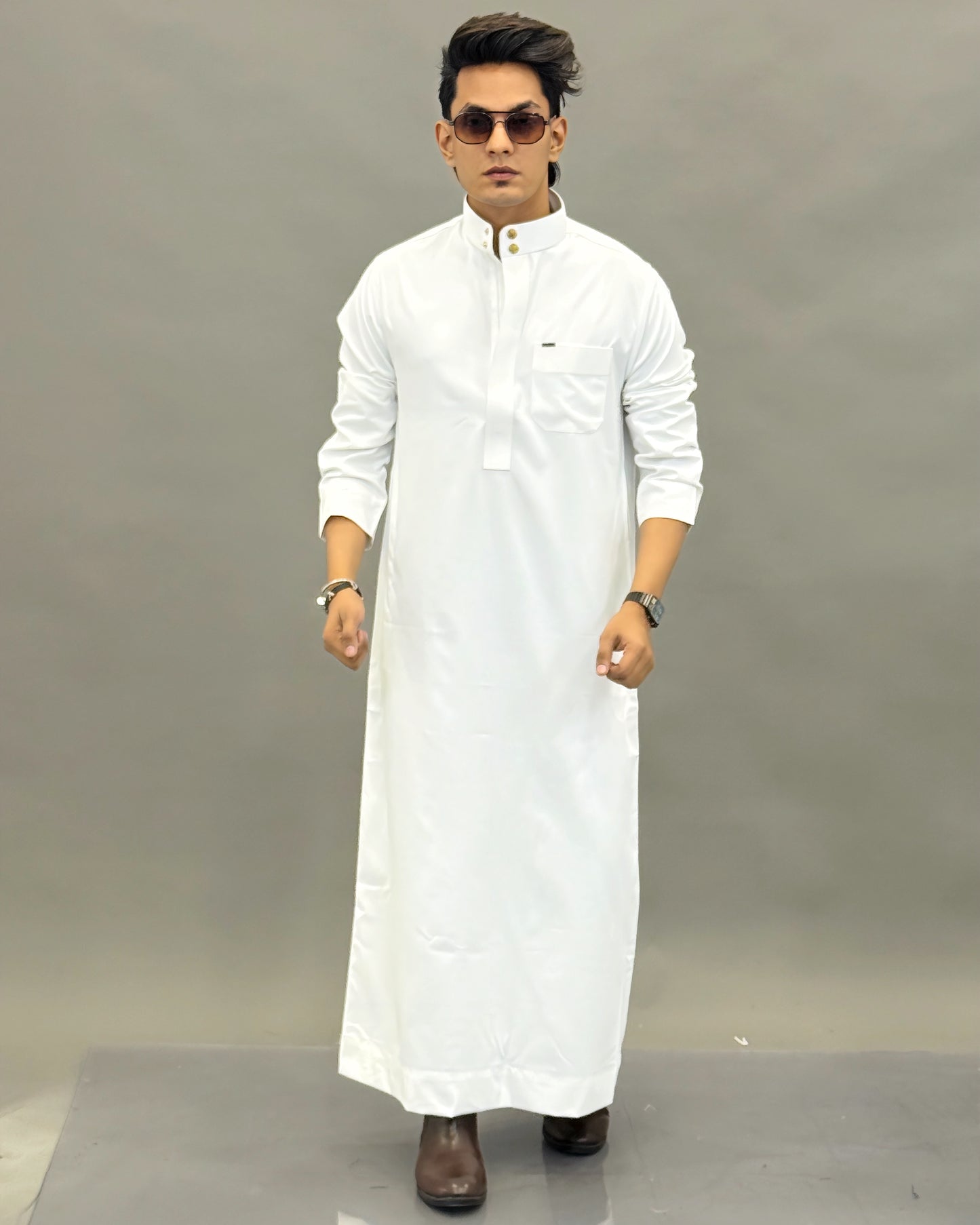 Men’s White Cotton Thobe