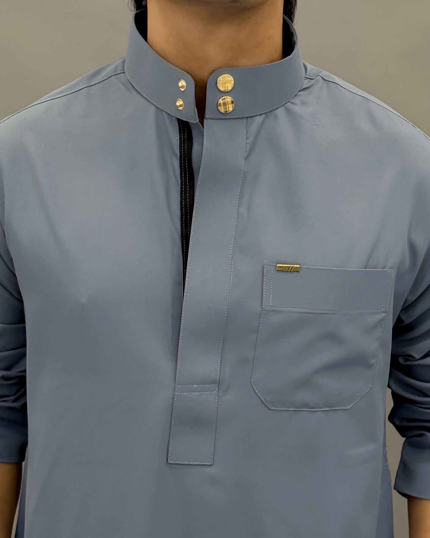 Men’s Ash Grey Cotton Thobe