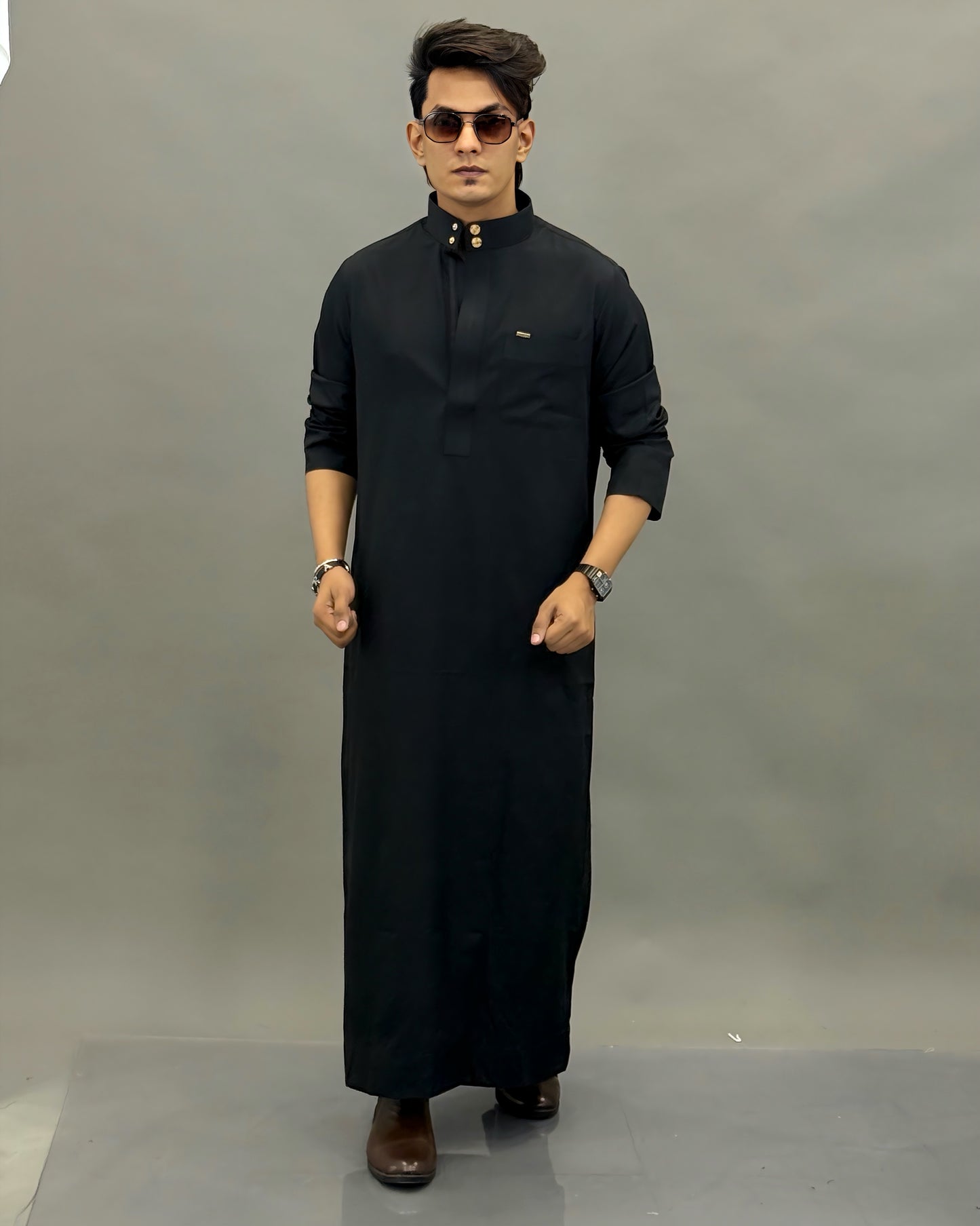 Men’s Black Cotton Thobe