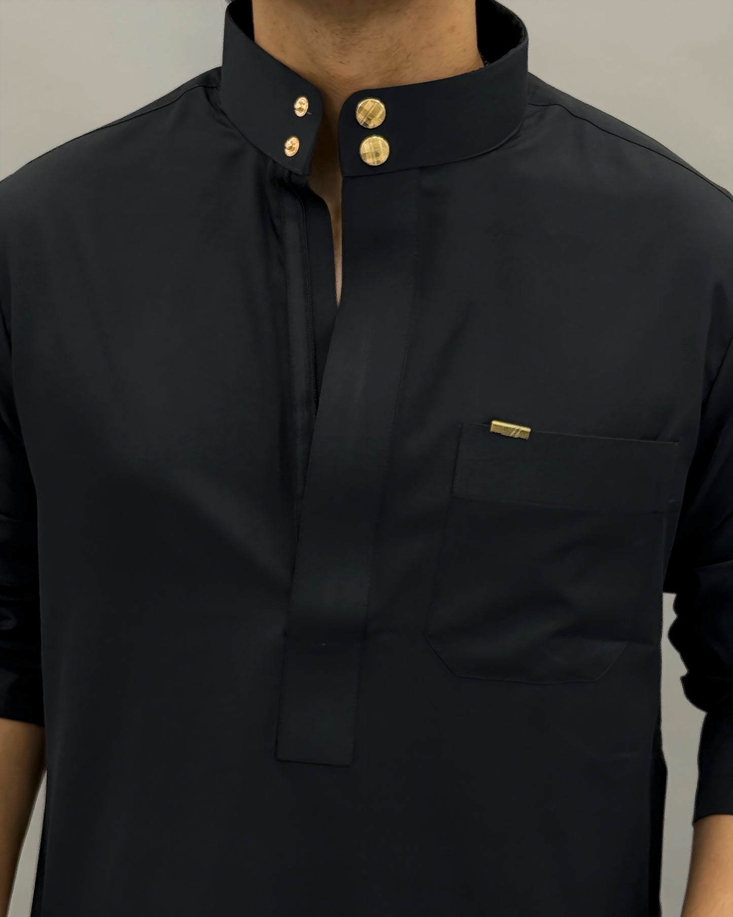 Men’s Black Cotton Thobe