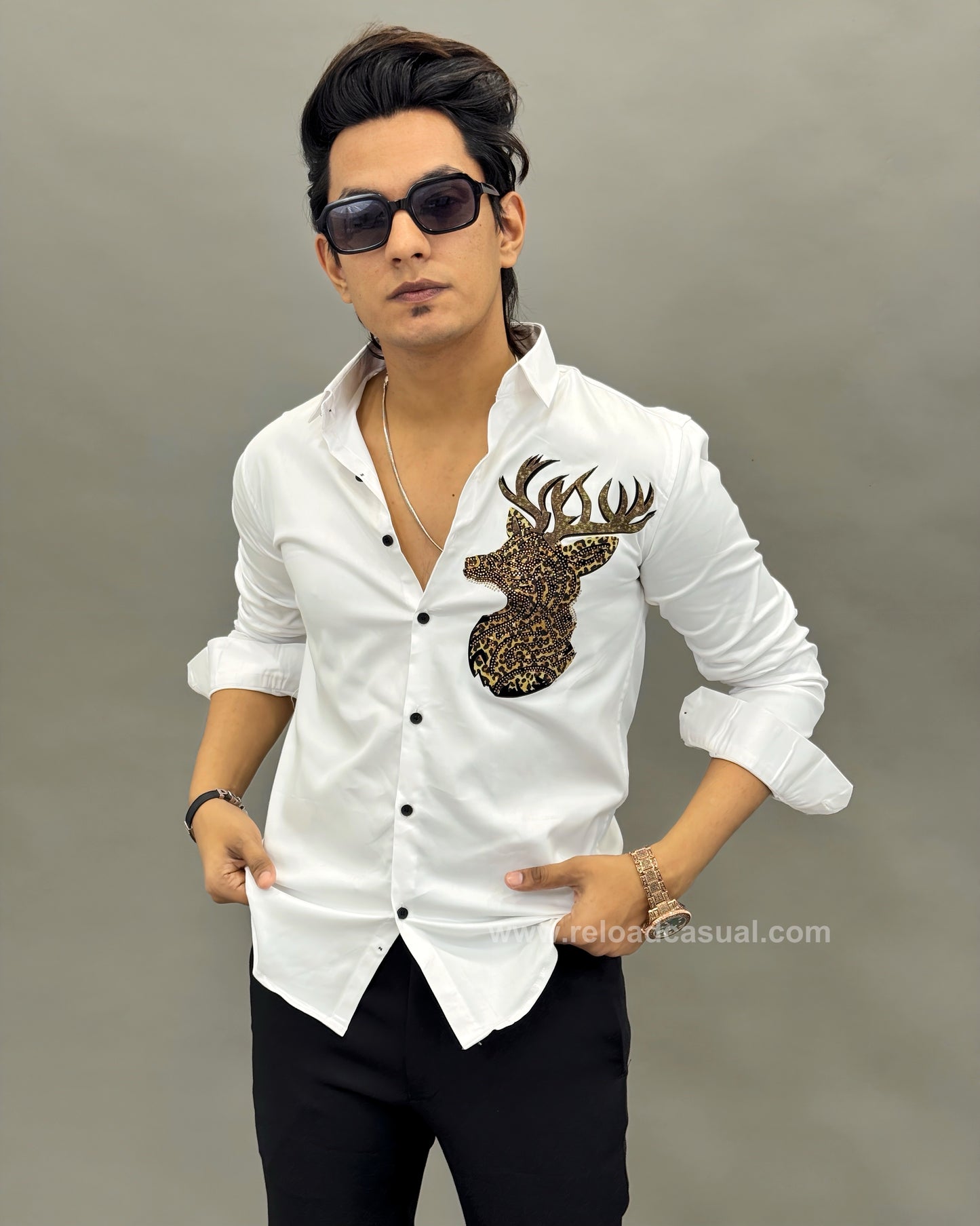 Crown Deer handmade Antler Design Shirt