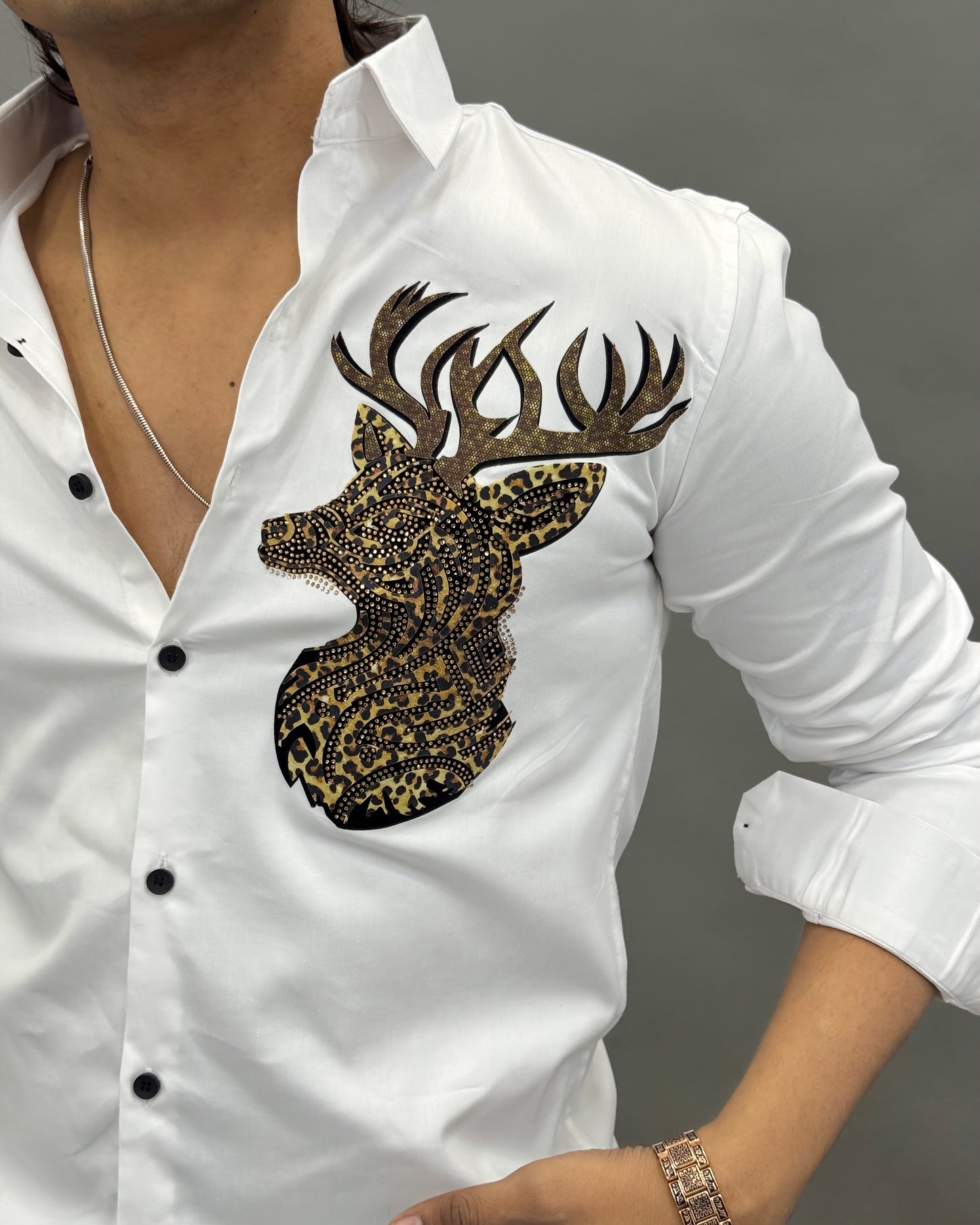 Crown Deer handmade Antler Design Shirt