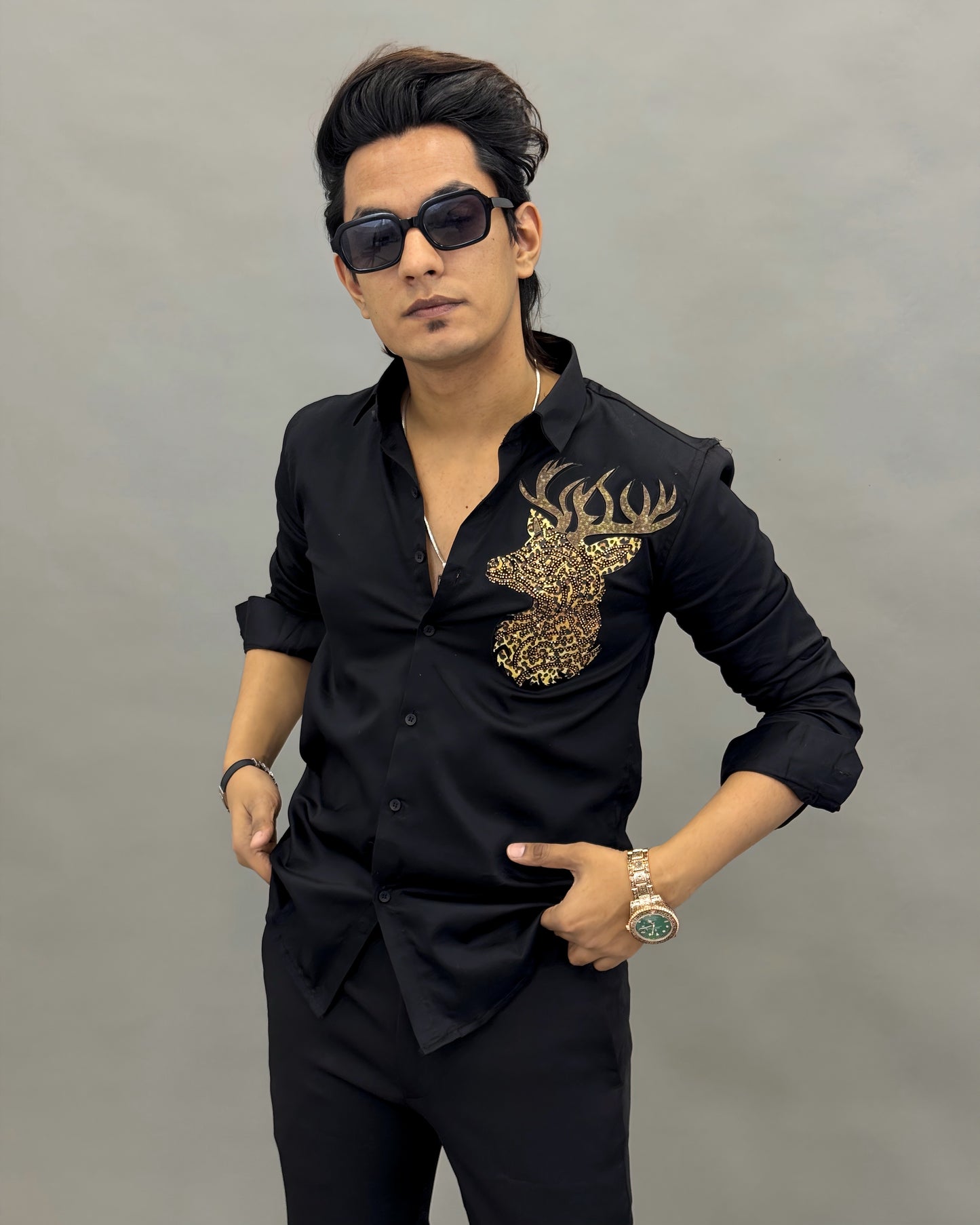 Crown Deer handmade Antler Design Shirt