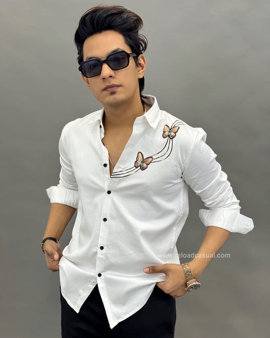 The Butterfly Elegance Line print shirt