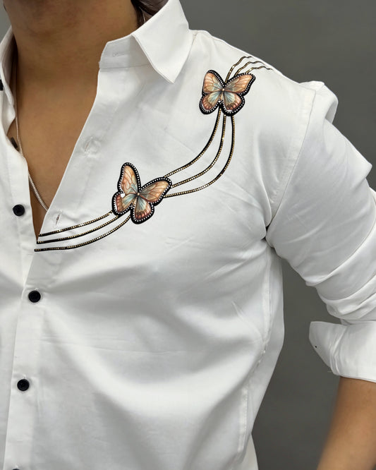 The Butterfly Elegance Line print shirt