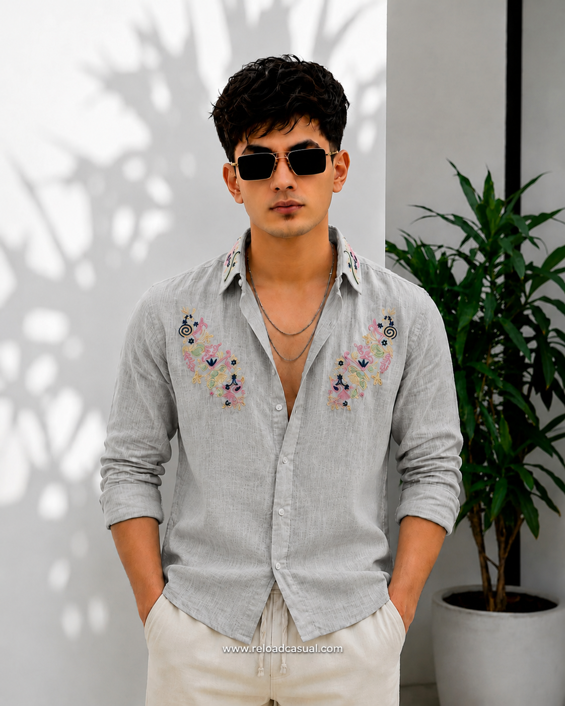 Artistic Designer Linen Embroidery Co-ord Set