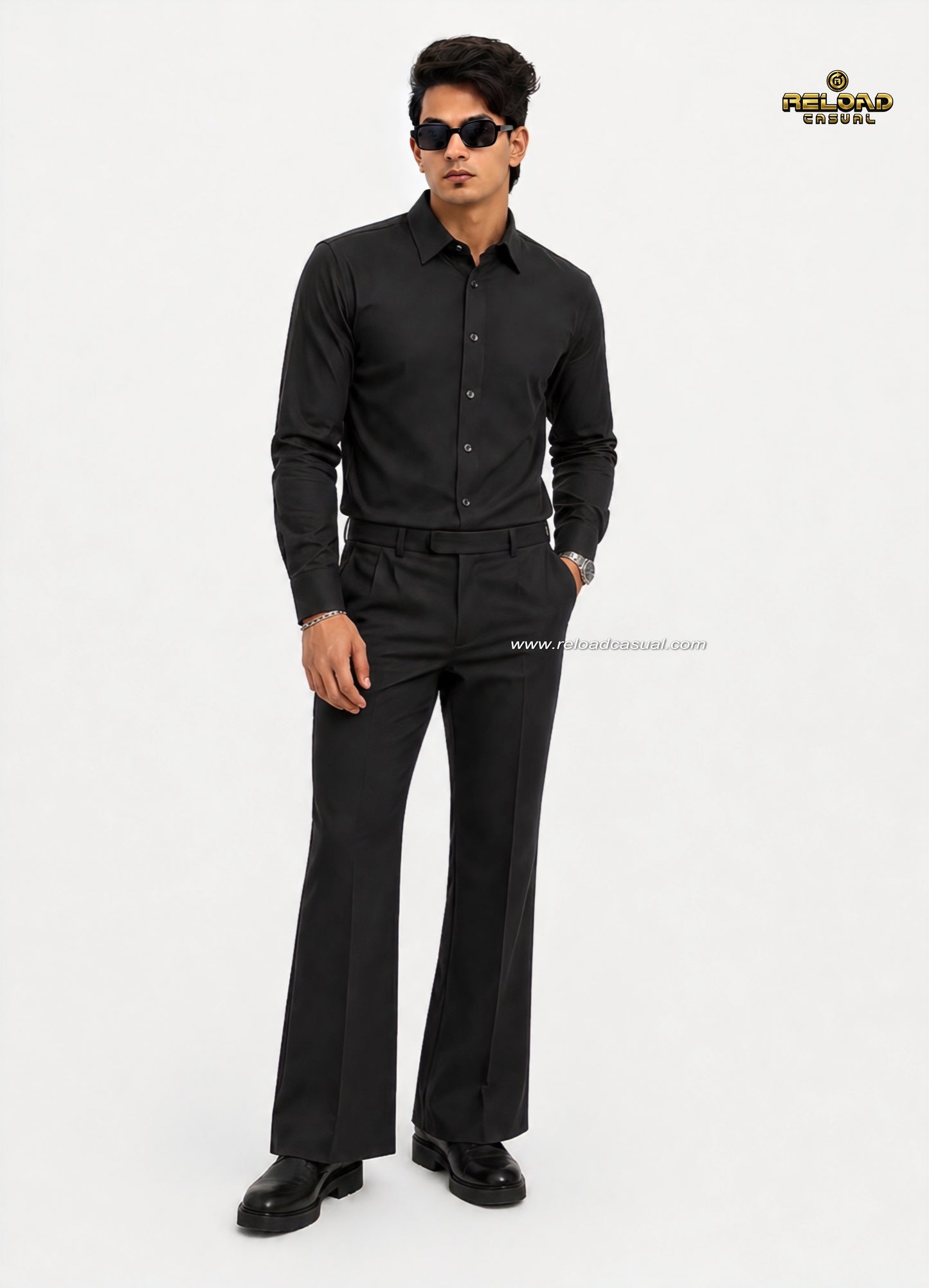 Men's Bootcut Trousers Shirt Co-ord Set