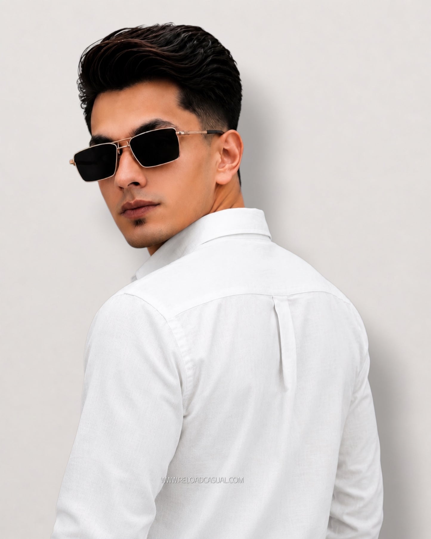 Men's Textured Linen Slim Fit Shirt