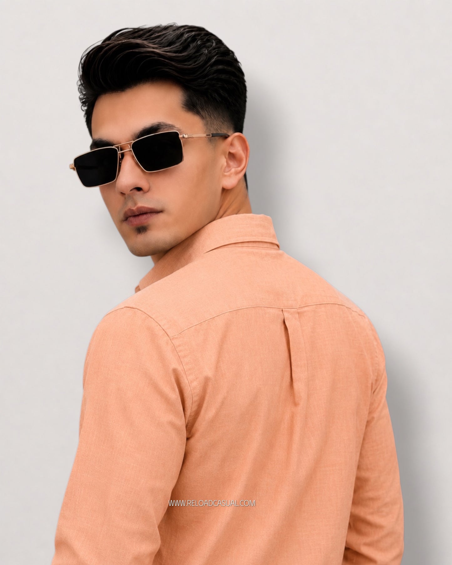 Men's Solid Slub Linen Fit Shirt