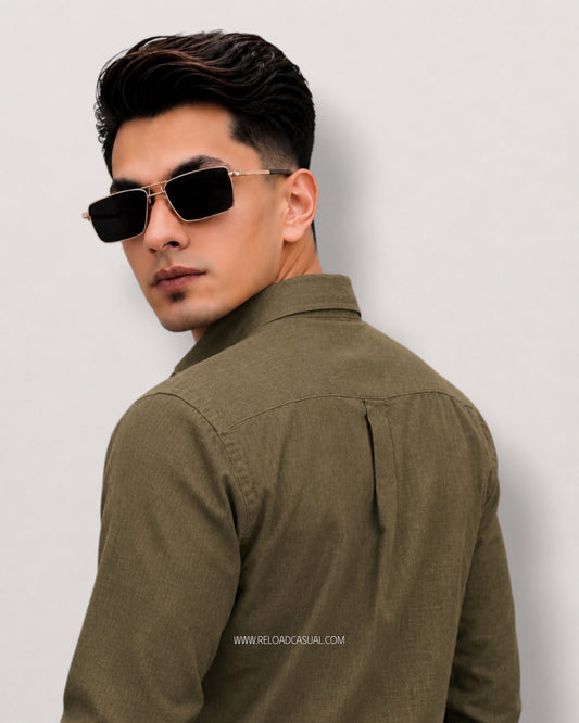 Men's Textured Linen Slim Fit Shirt