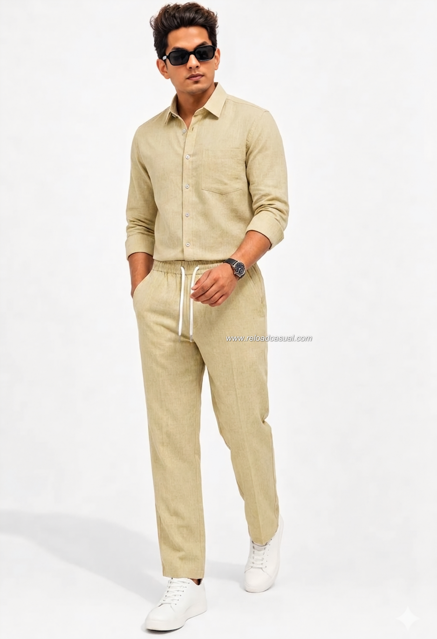 Summer Comfort Pocket Linen Tracksuit Set