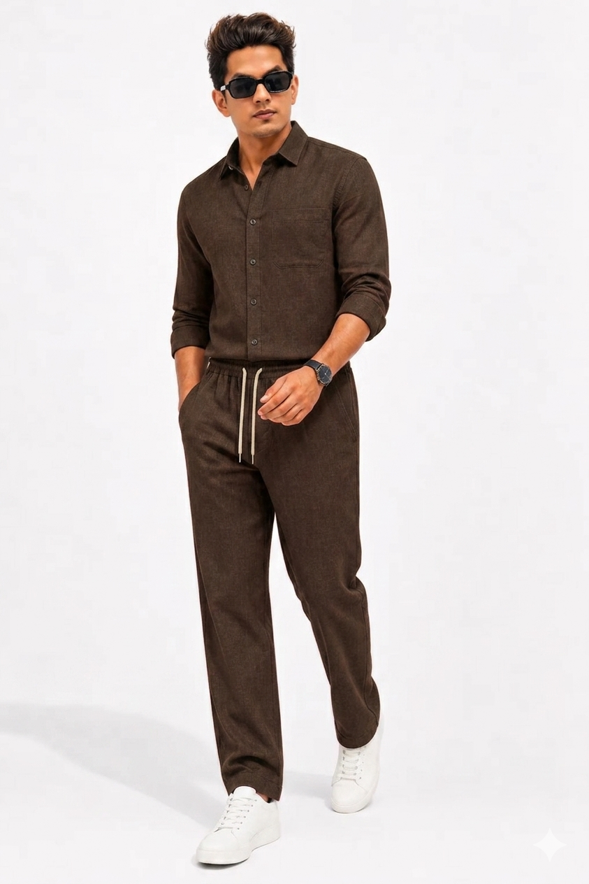Summer Comfort Pocket Linen Tracksuit Set