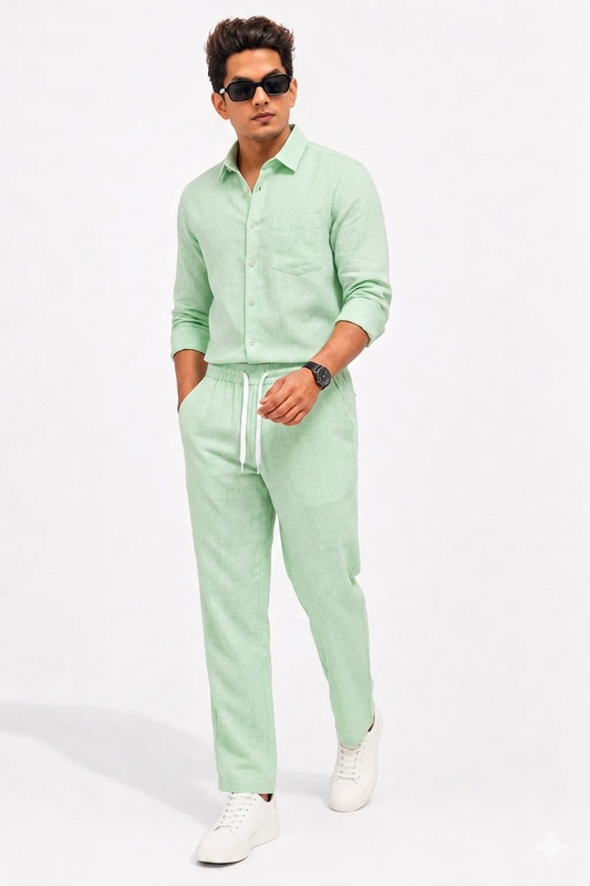 Summer Comfort Pocket Linen Tracksuit Set