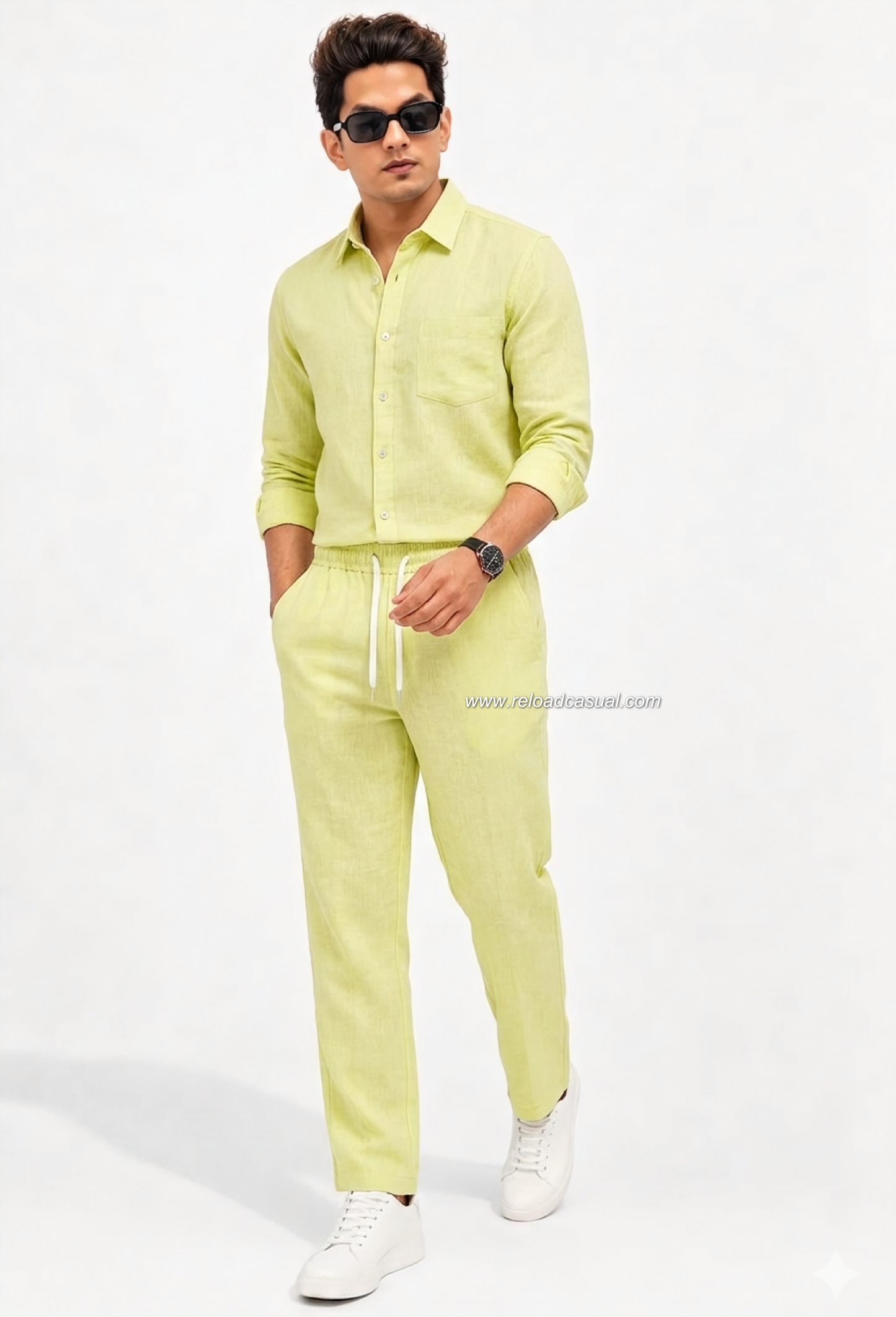 Summer Comfort Pocket Linen Tracksuit Set