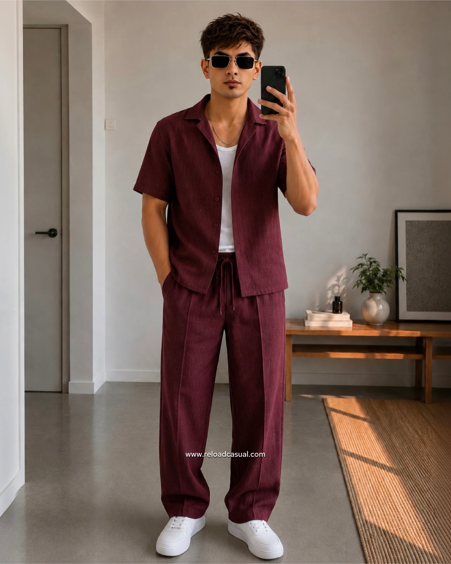 Men's Premium Slub Linen Cord-Set
