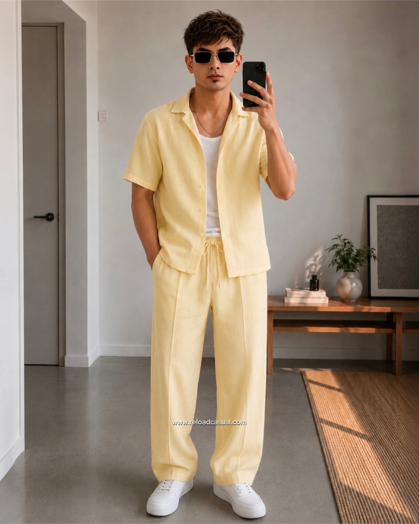 Men's Premium Slub Linen Cord-Set