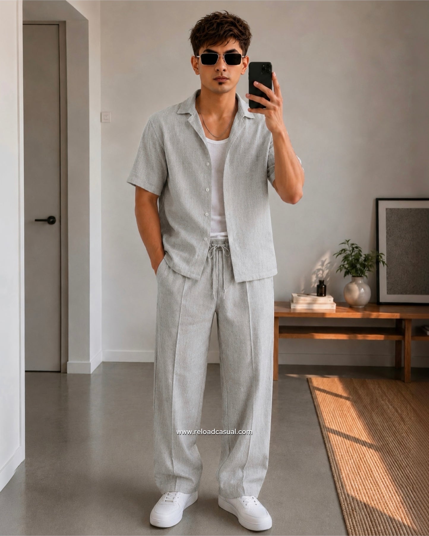 Men's Premium Slub Linen Cord-Set