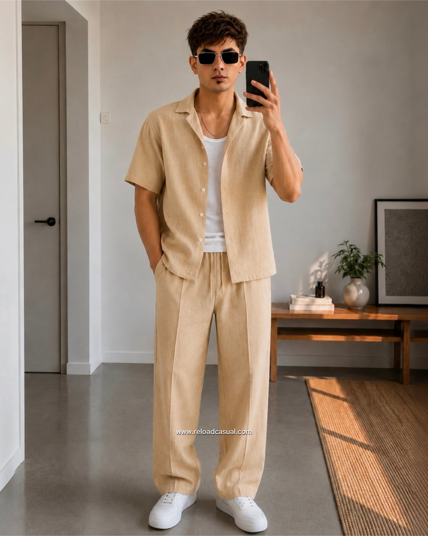 Men's Premium Slub Linen Cord-Set