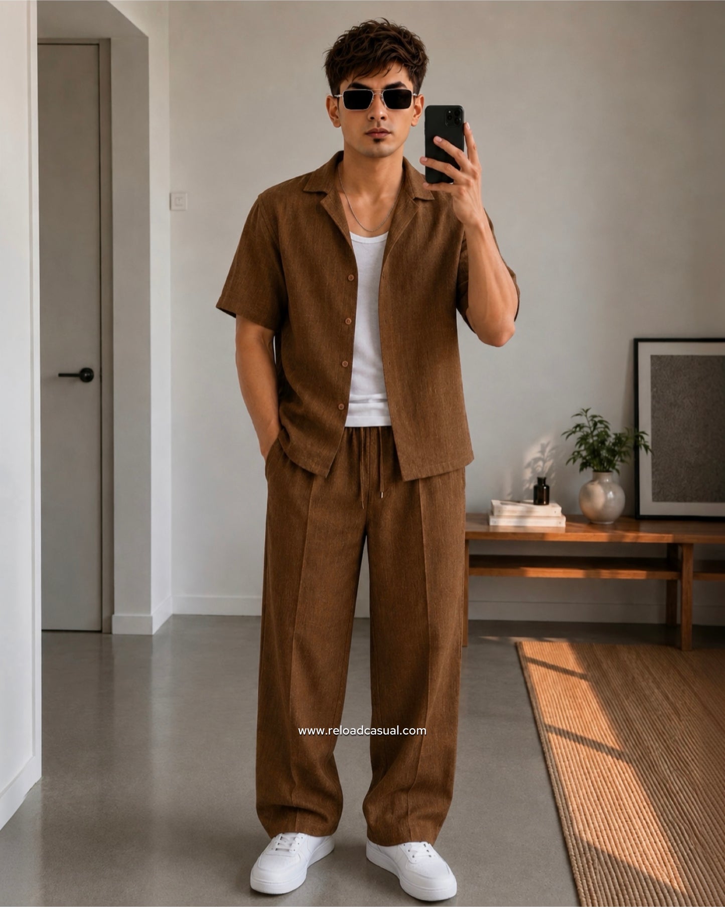 Men's Premium Slub Linen Cord-Set