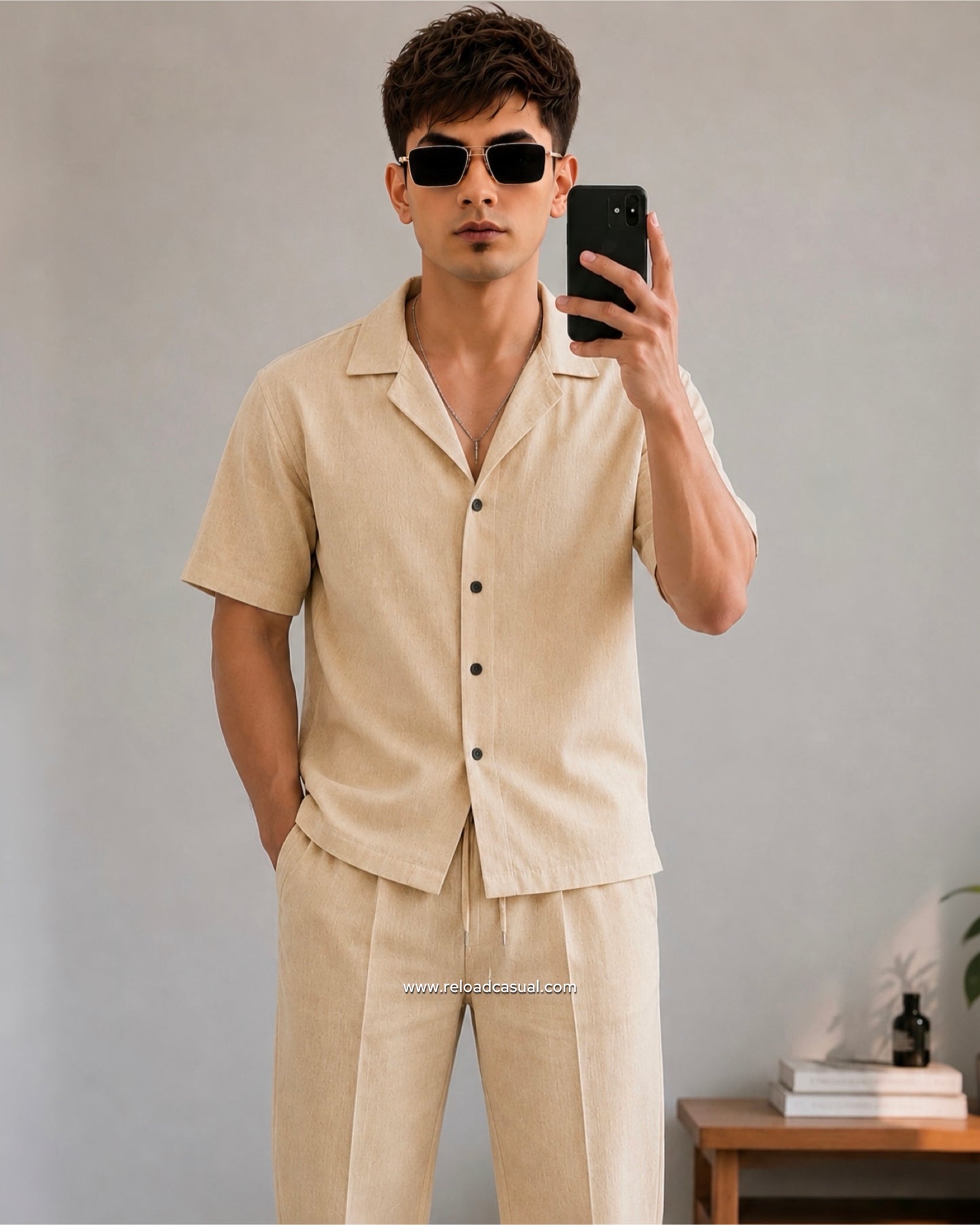 Men's Premium Slub Linen Cord-Set