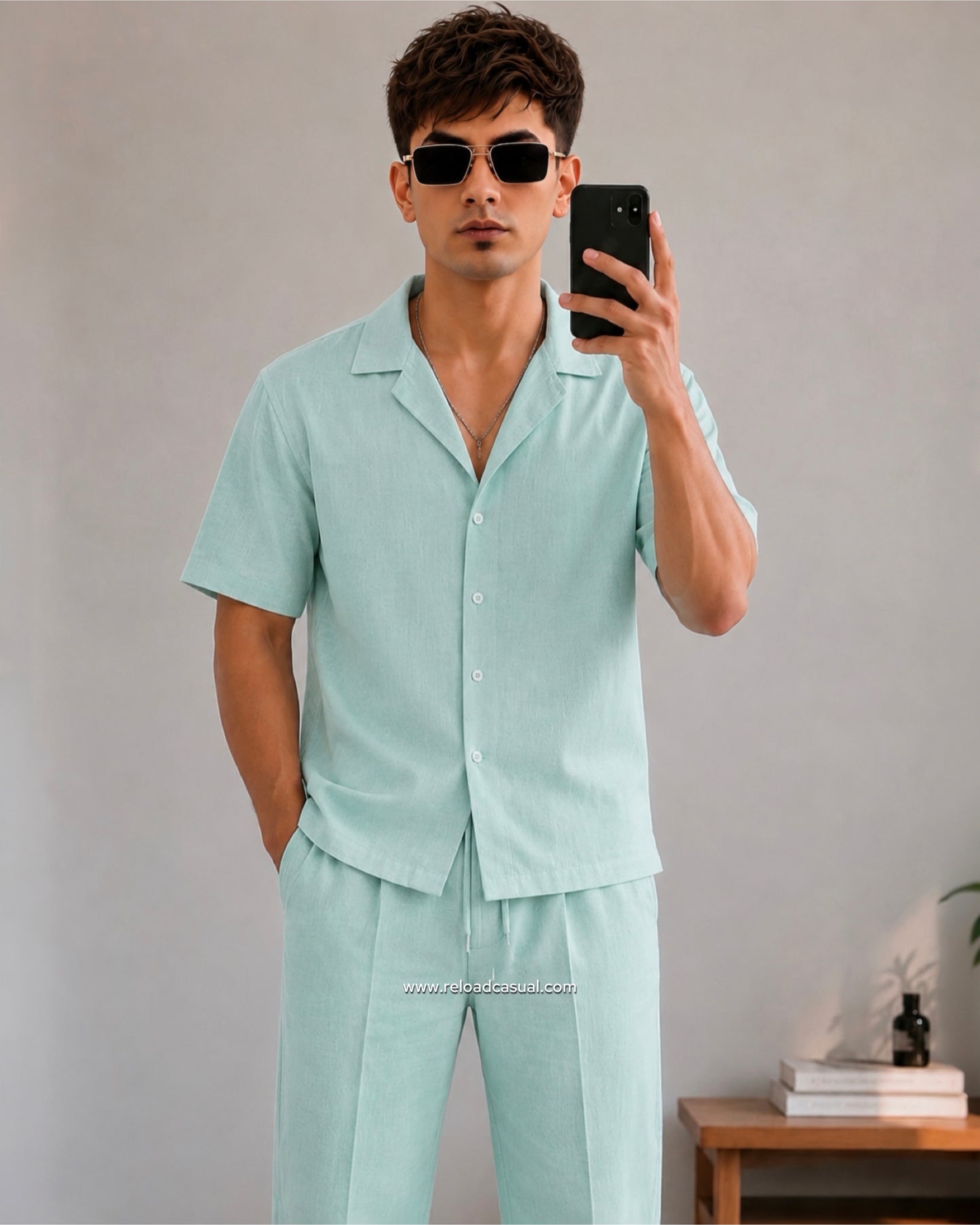 Men's Premium Slub Linen Cord-Set