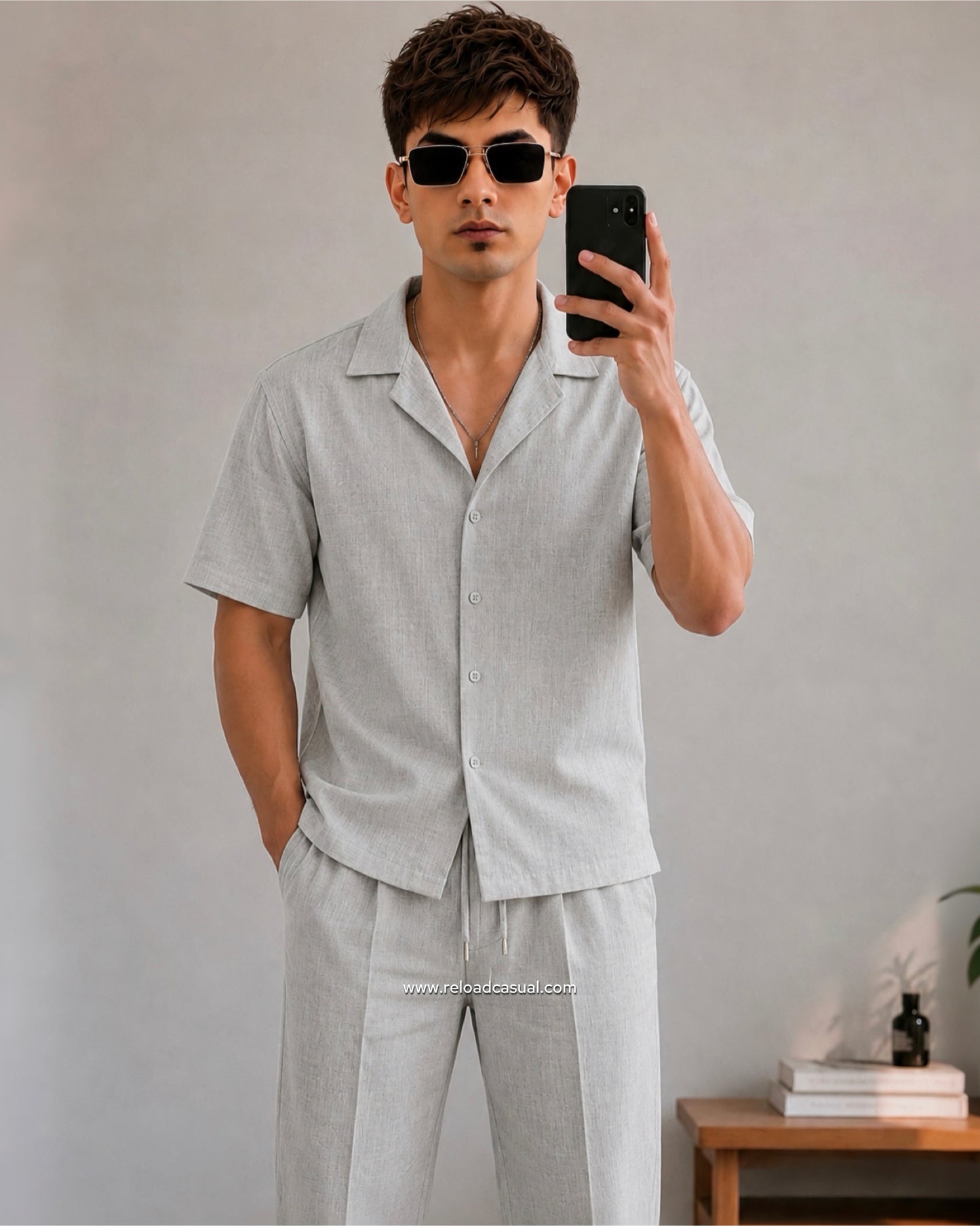 Men's Premium Slub Linen Cord-Set