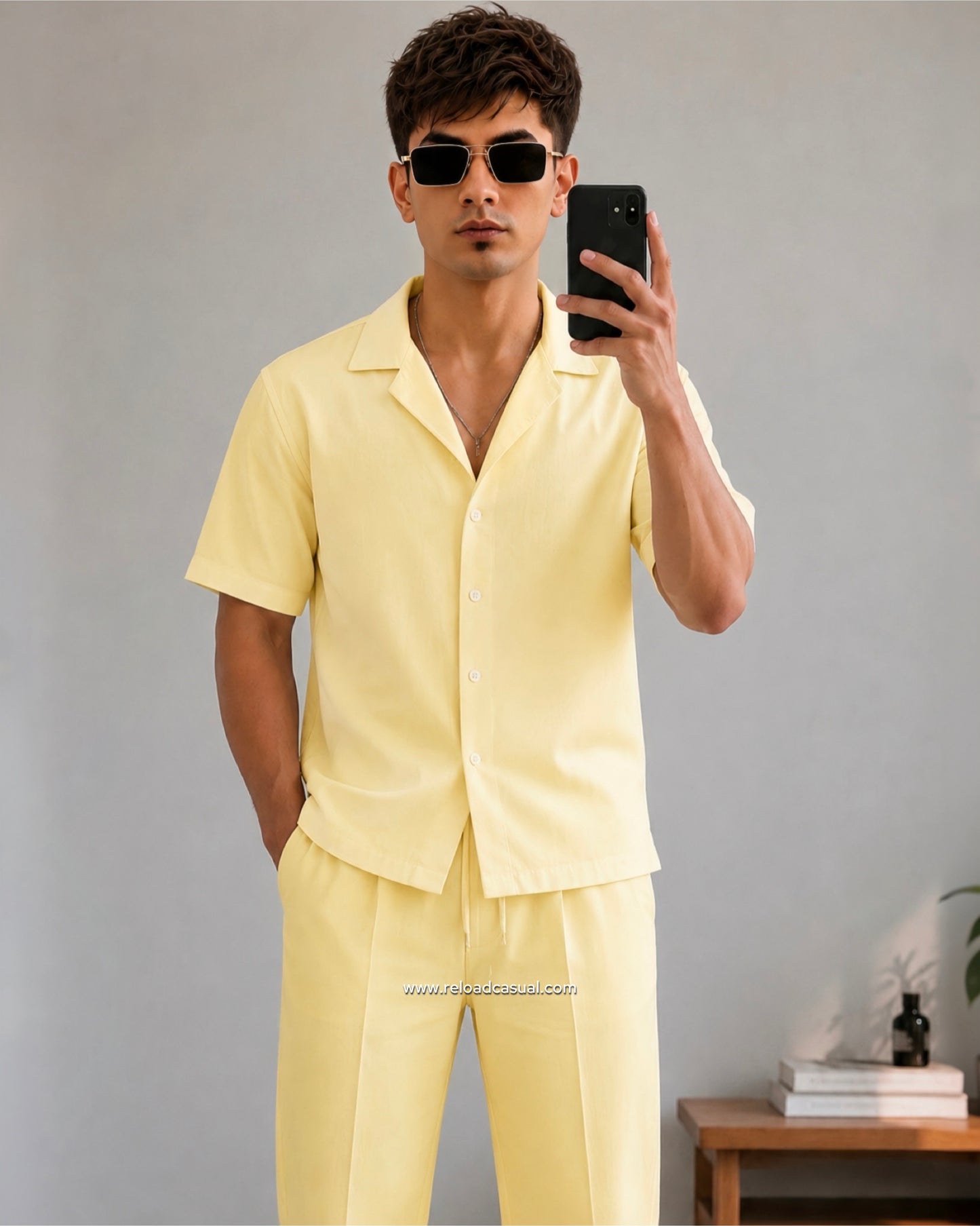 Men's Premium Slub Linen Cord-Set