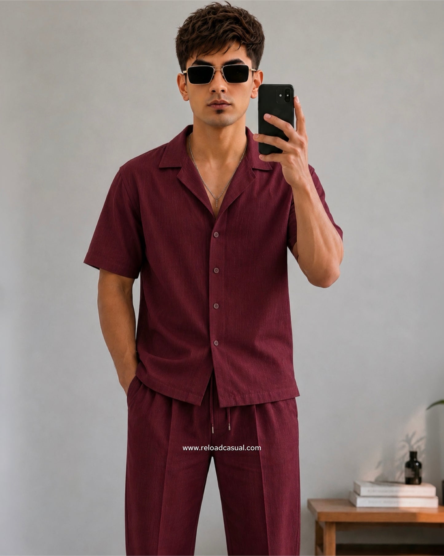Men's Premium Slub Linen Cord-Set