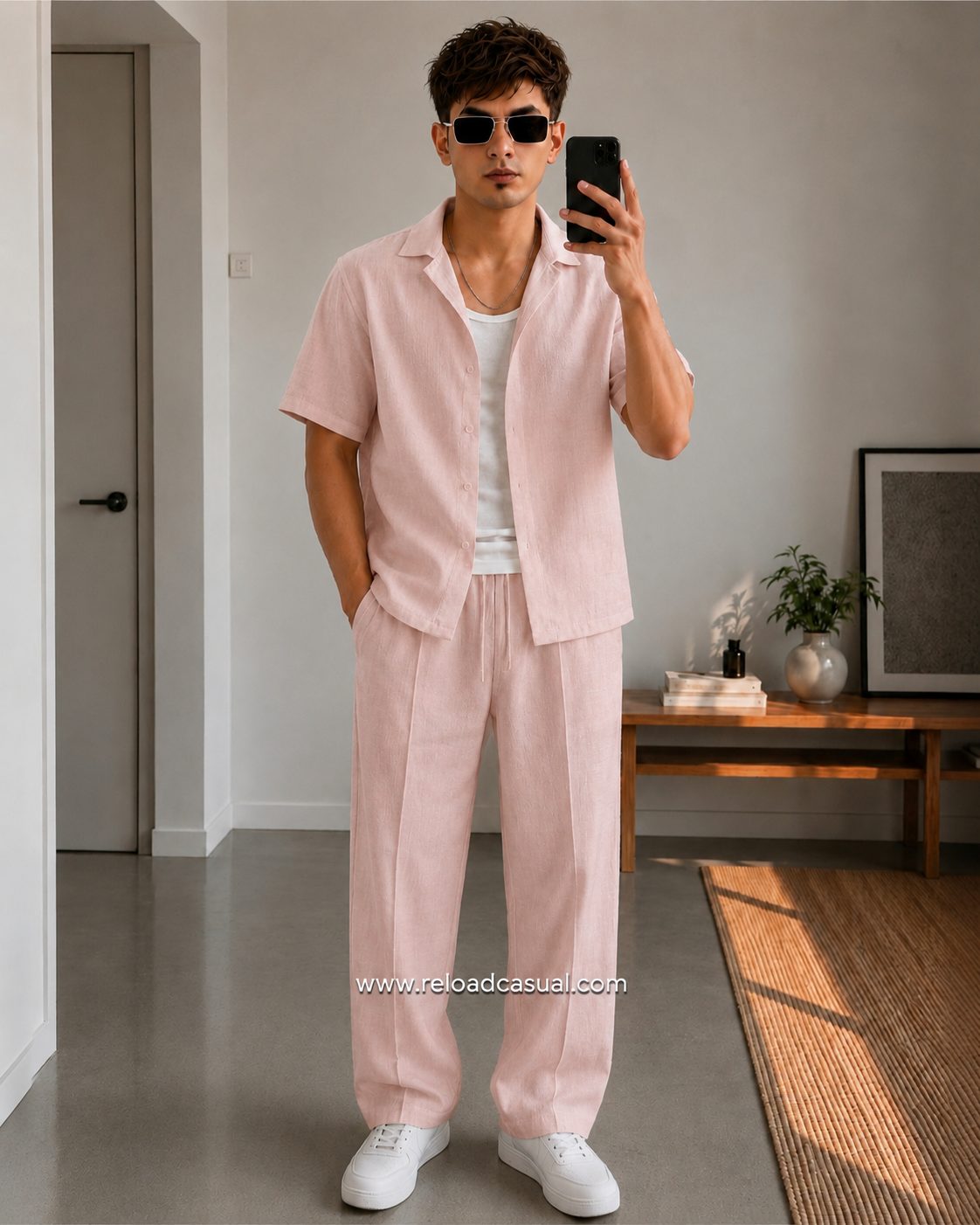 Men's Premium Slub Linen Cord-Set