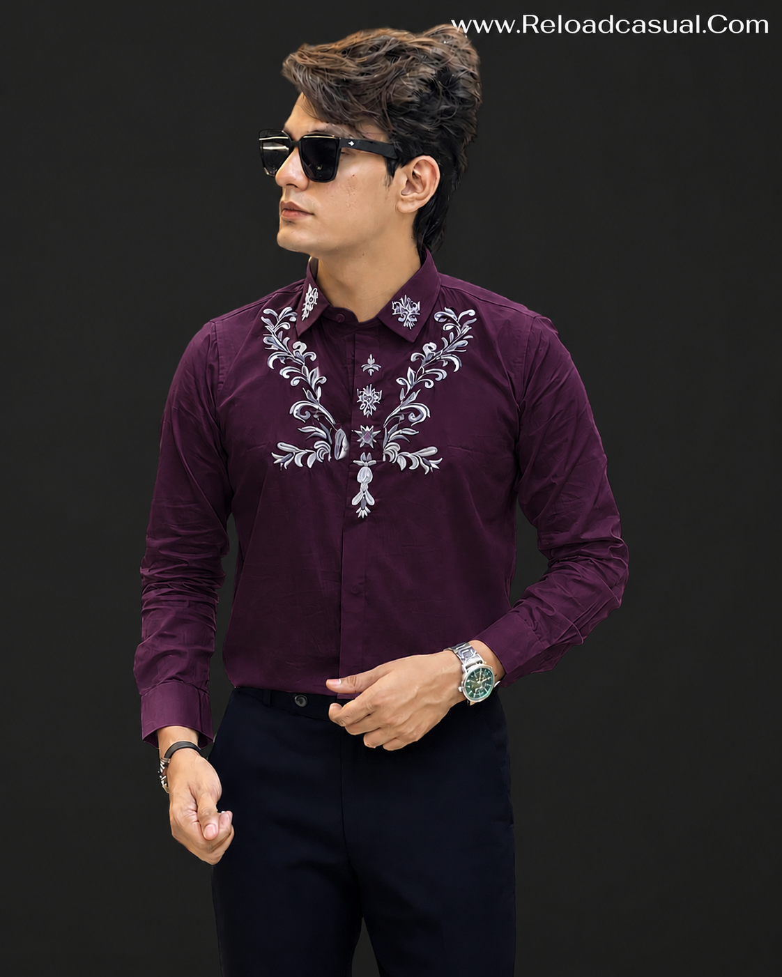 Embroidered Placket Shirt