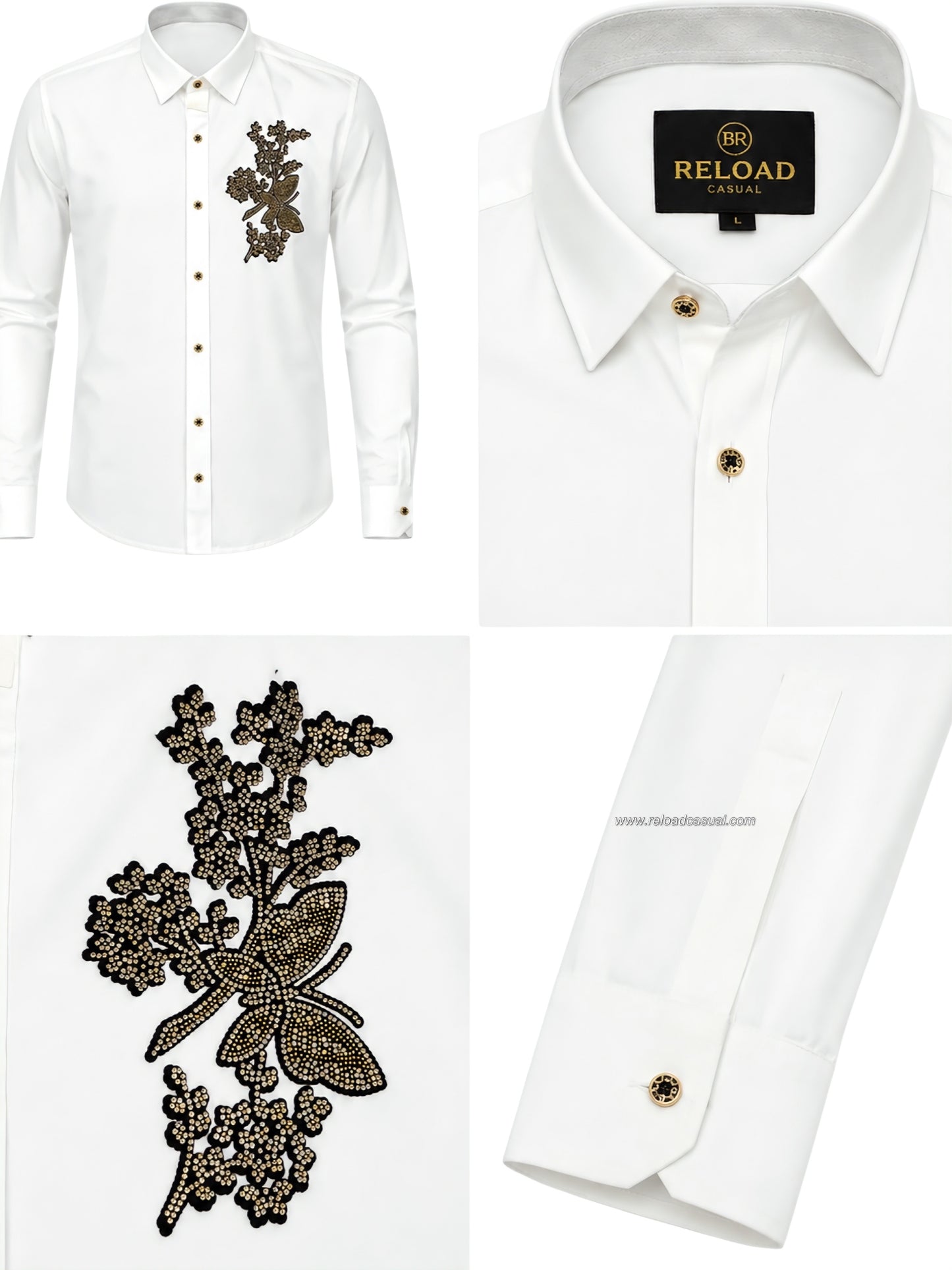 Elite Butterfly Floral Diamond Patch Lachka Shirt