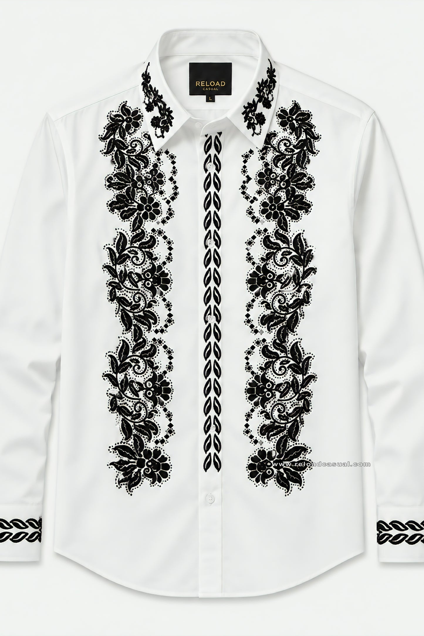 Floral Velvet Flocking Diamond Shirt