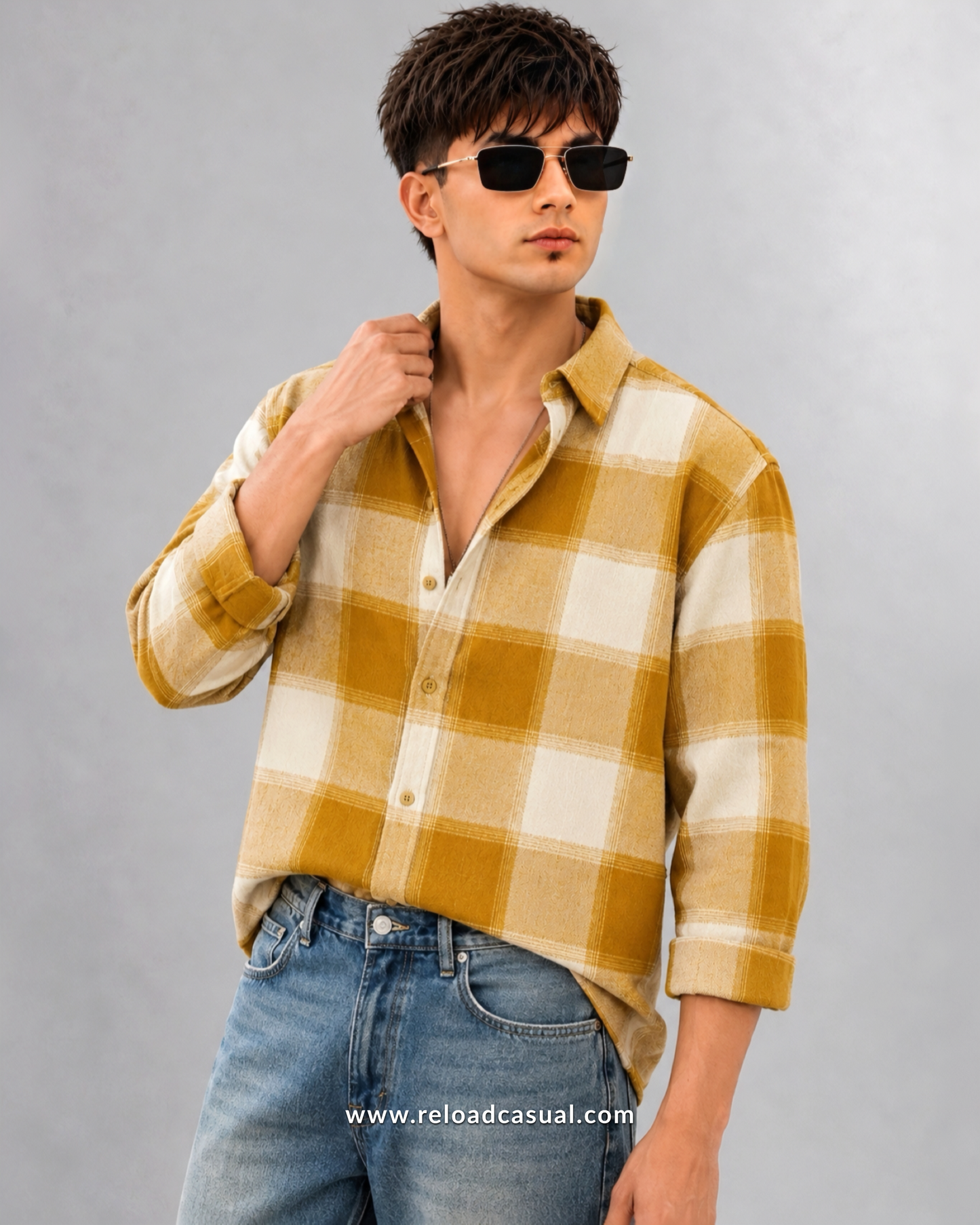 Urban Premium Brushed Check Boxy Fit Shirt