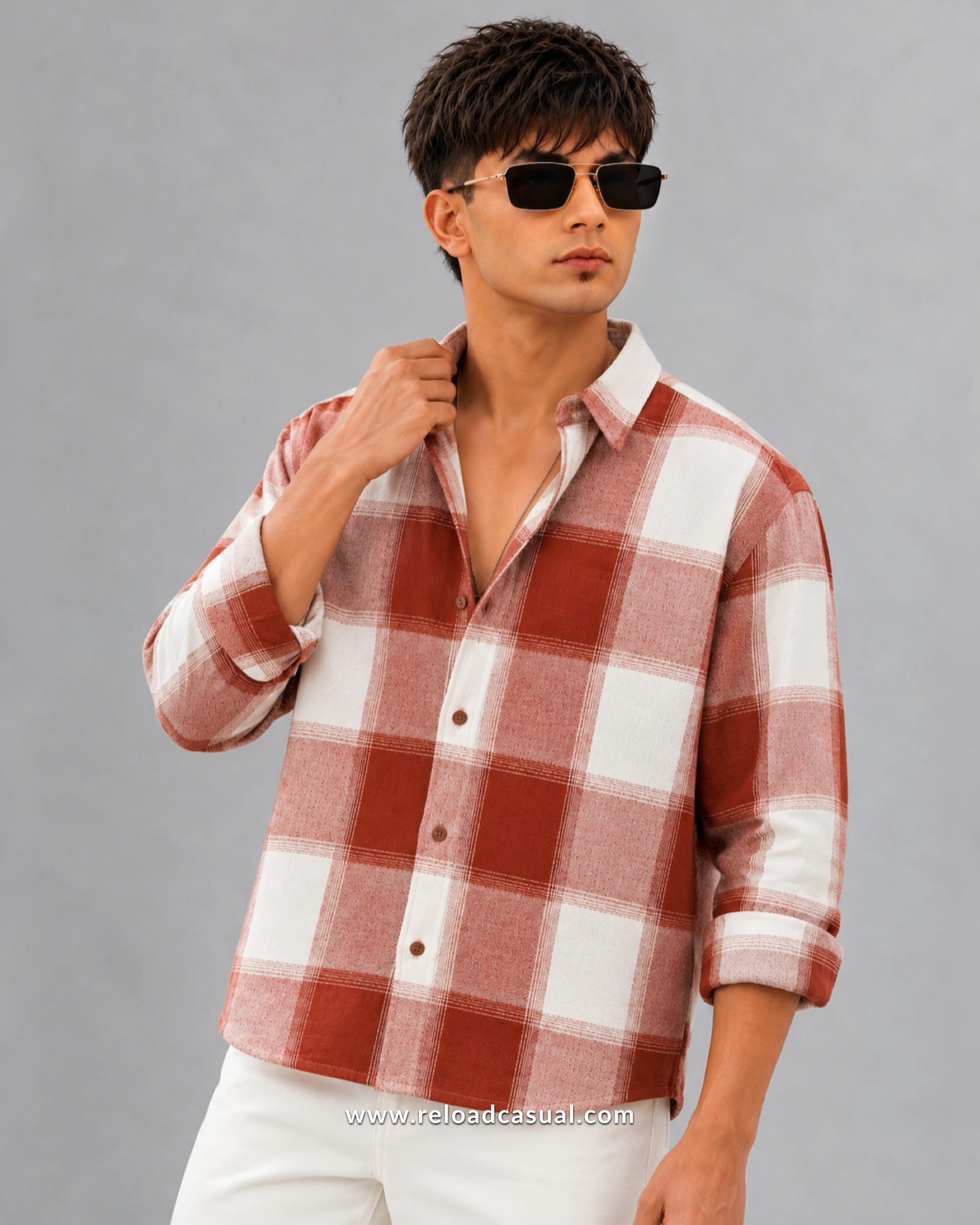 Urban Premium Brushed Check Boxy Fit Shirt