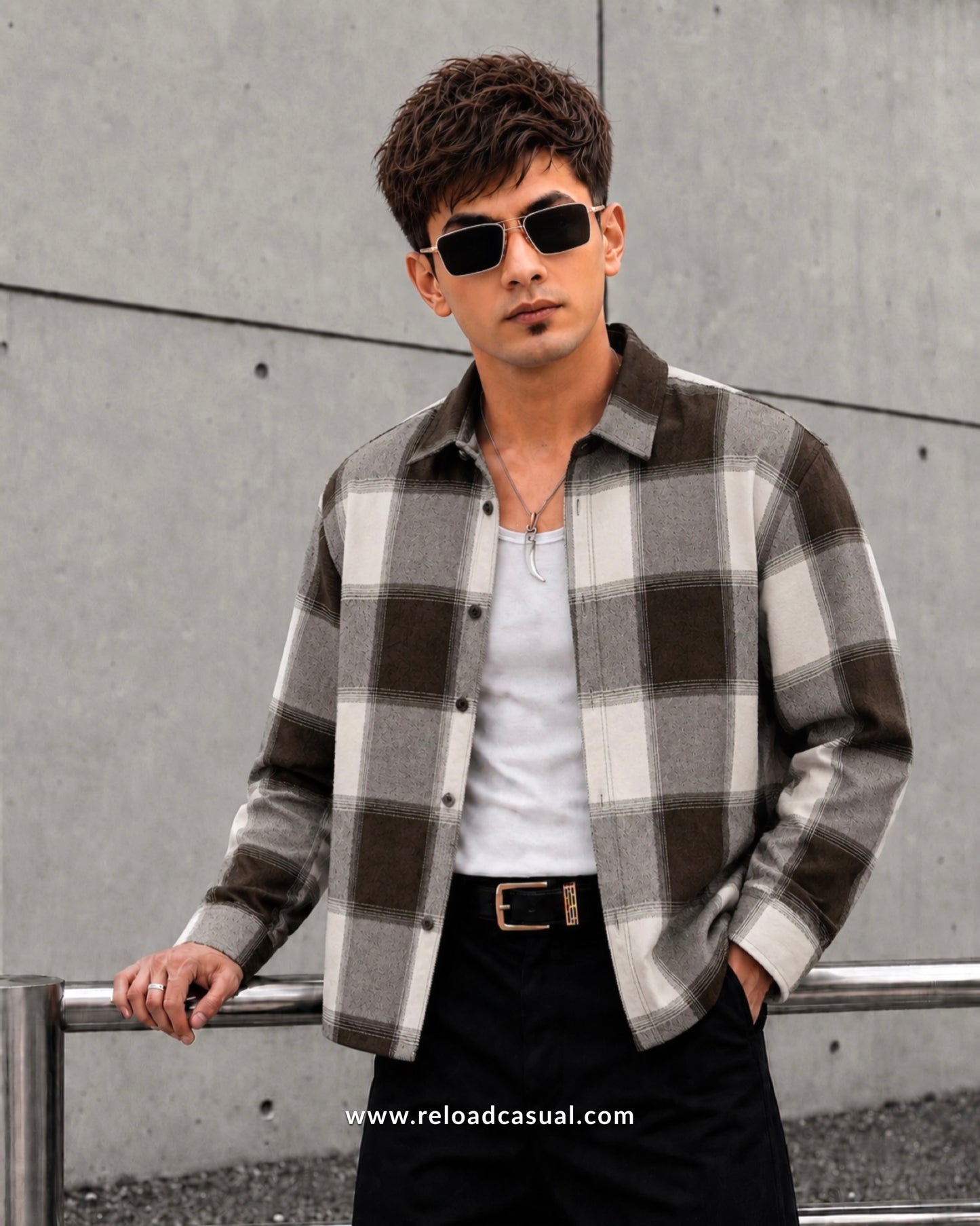 Urban Premium Brushed Check Boxy Fit Shirt