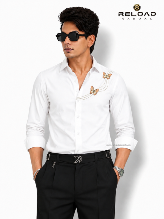 The Butterfly Elegance Line Print Shirt