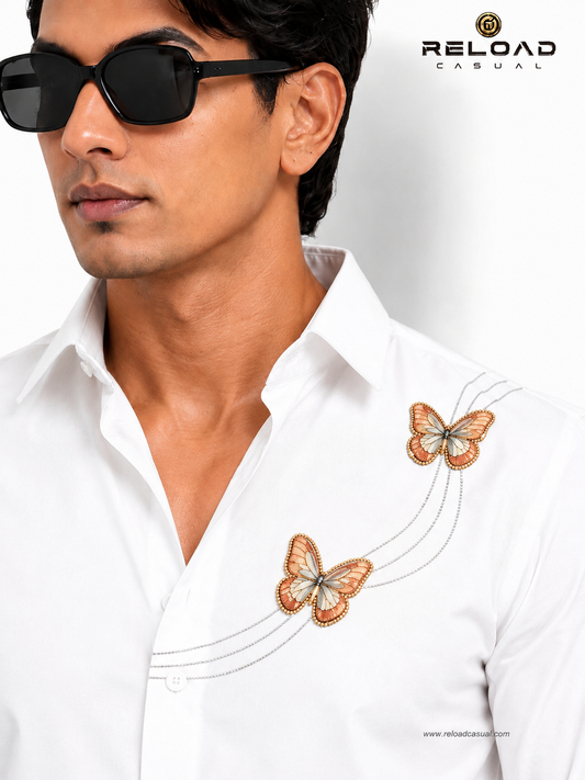 The Butterfly Elegance Line Print Shirt