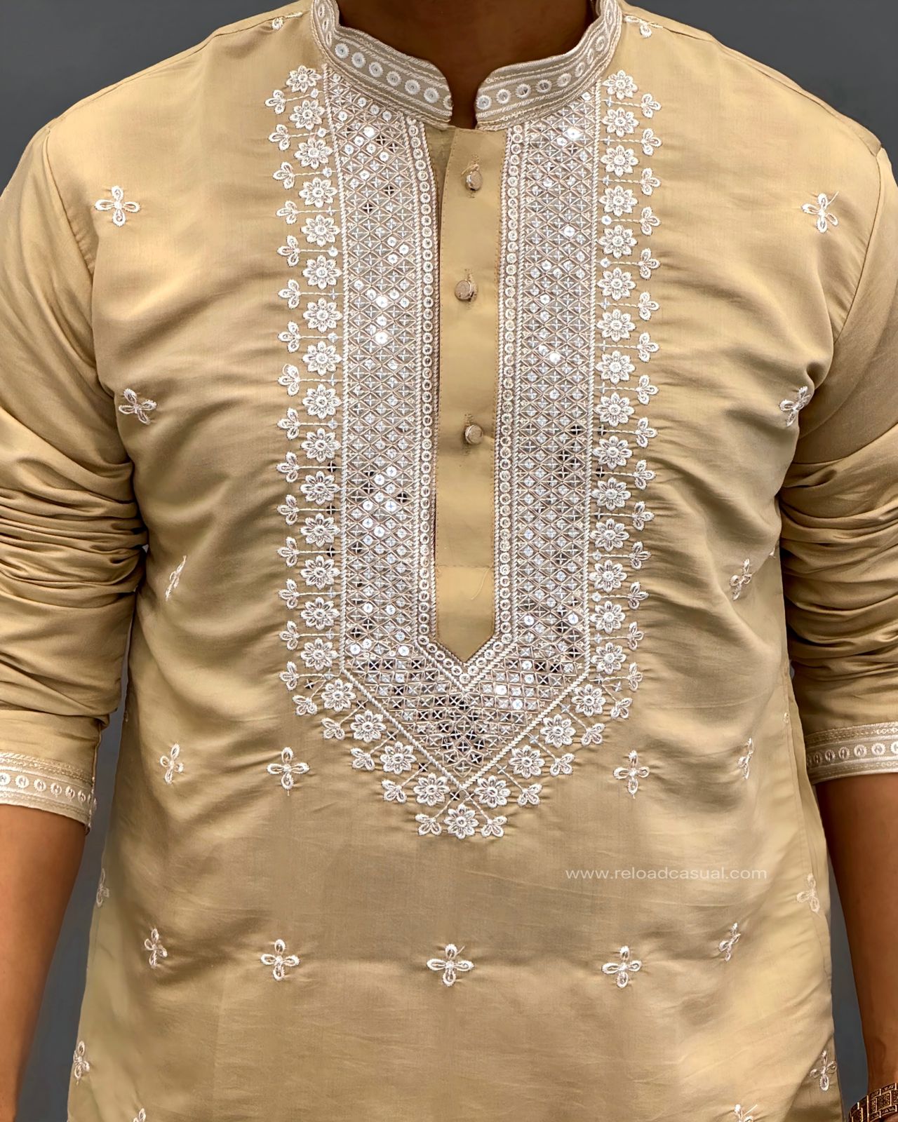 Mirror Work Men Kurta Payjama Combo