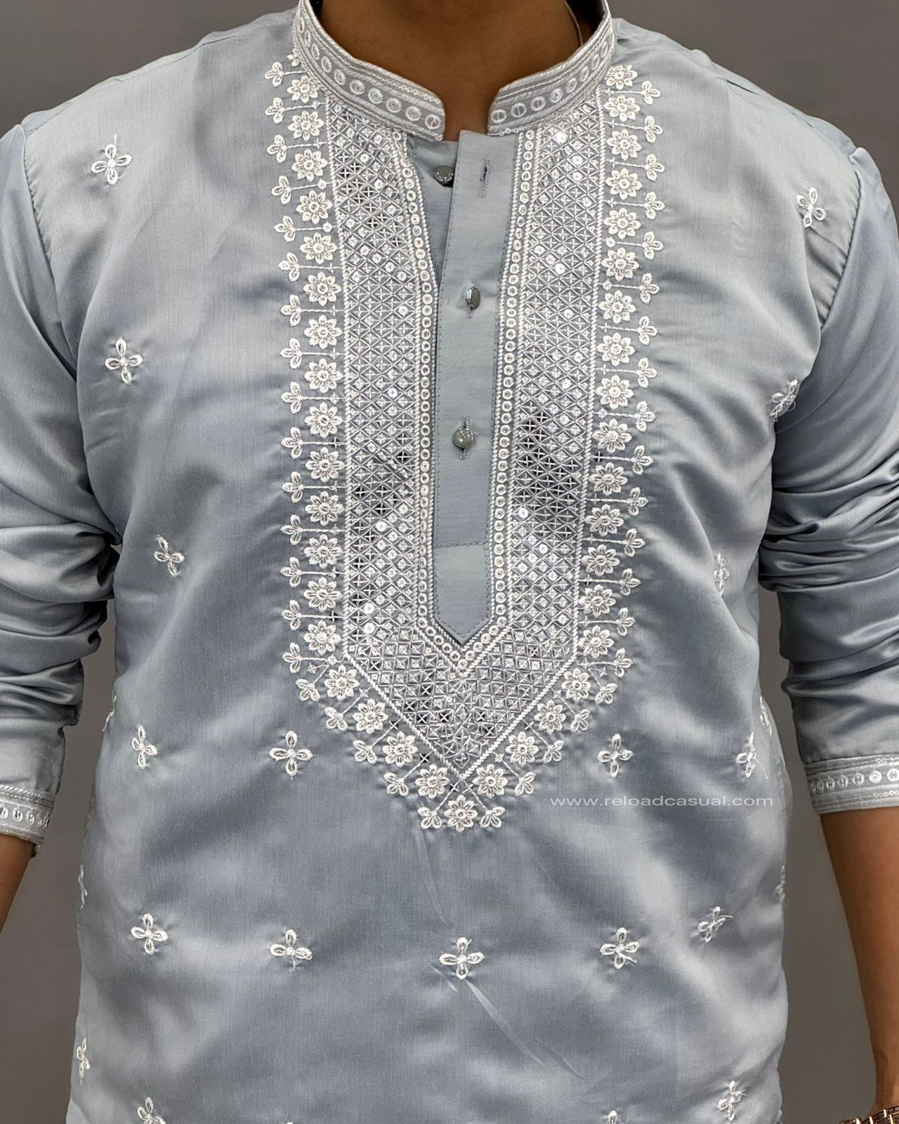 Mirror Work Men Kurta Payjama Combo