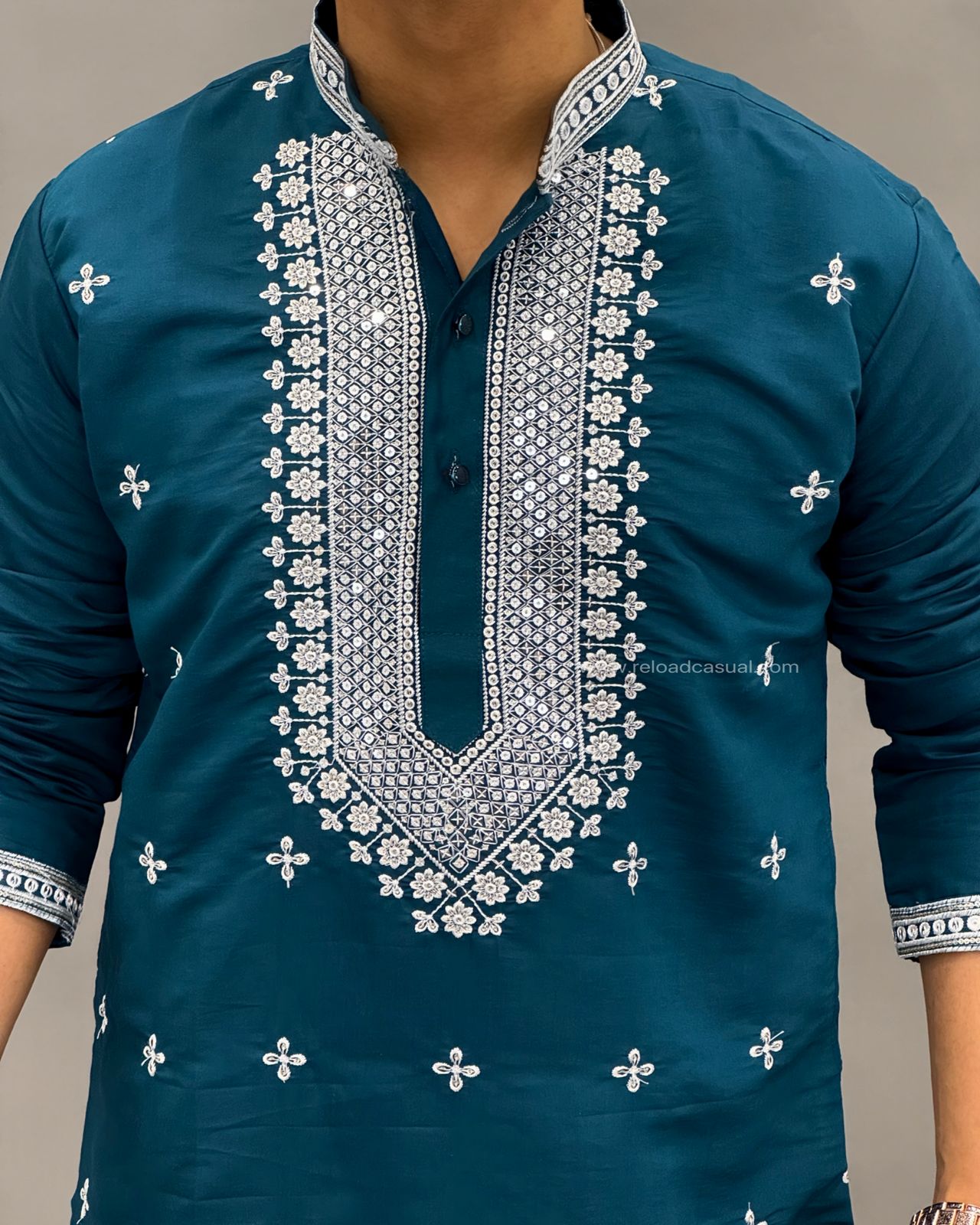 Mirror Work Men Kurta Payjama Combo