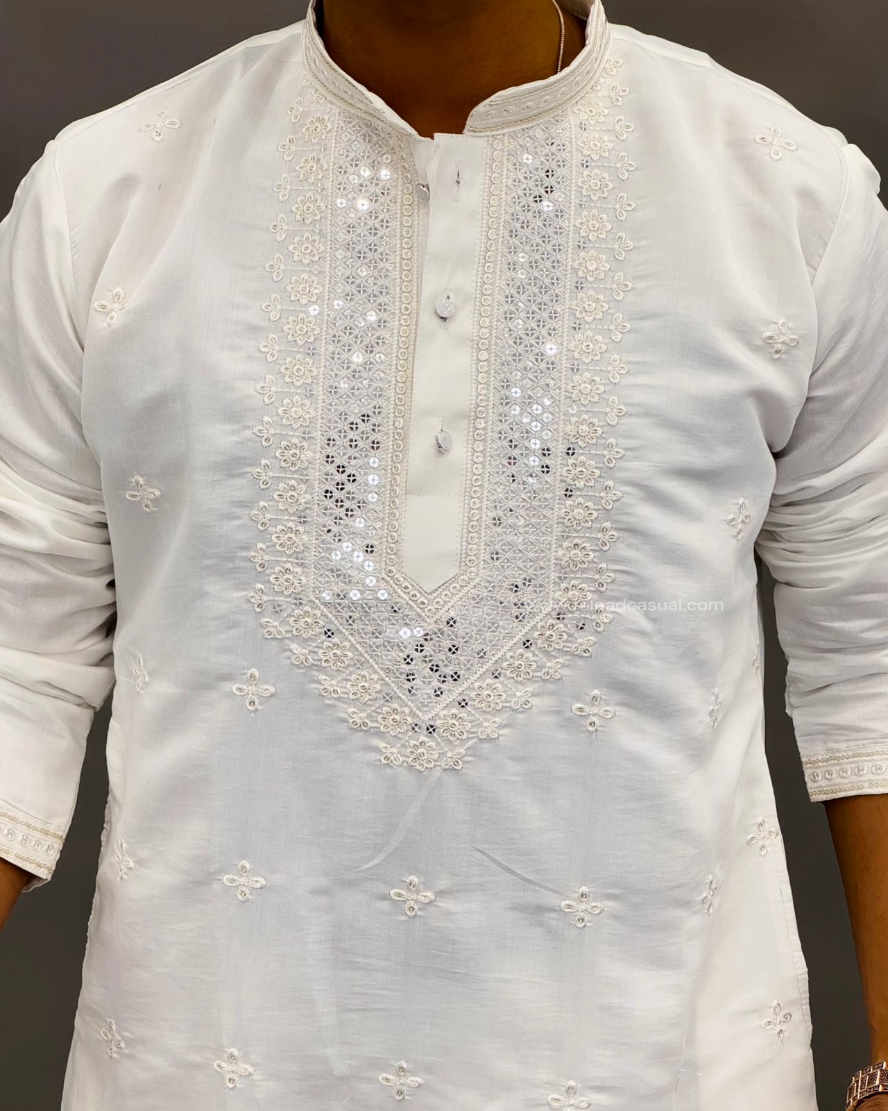 Mirror Work Men Kurta Payjama Combo
