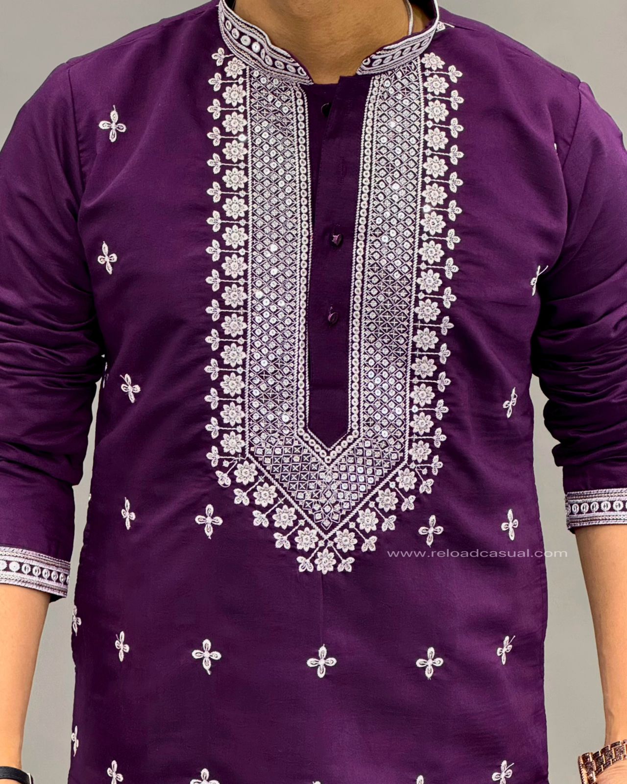 Mirror Work Men Kurta Payjama Combo