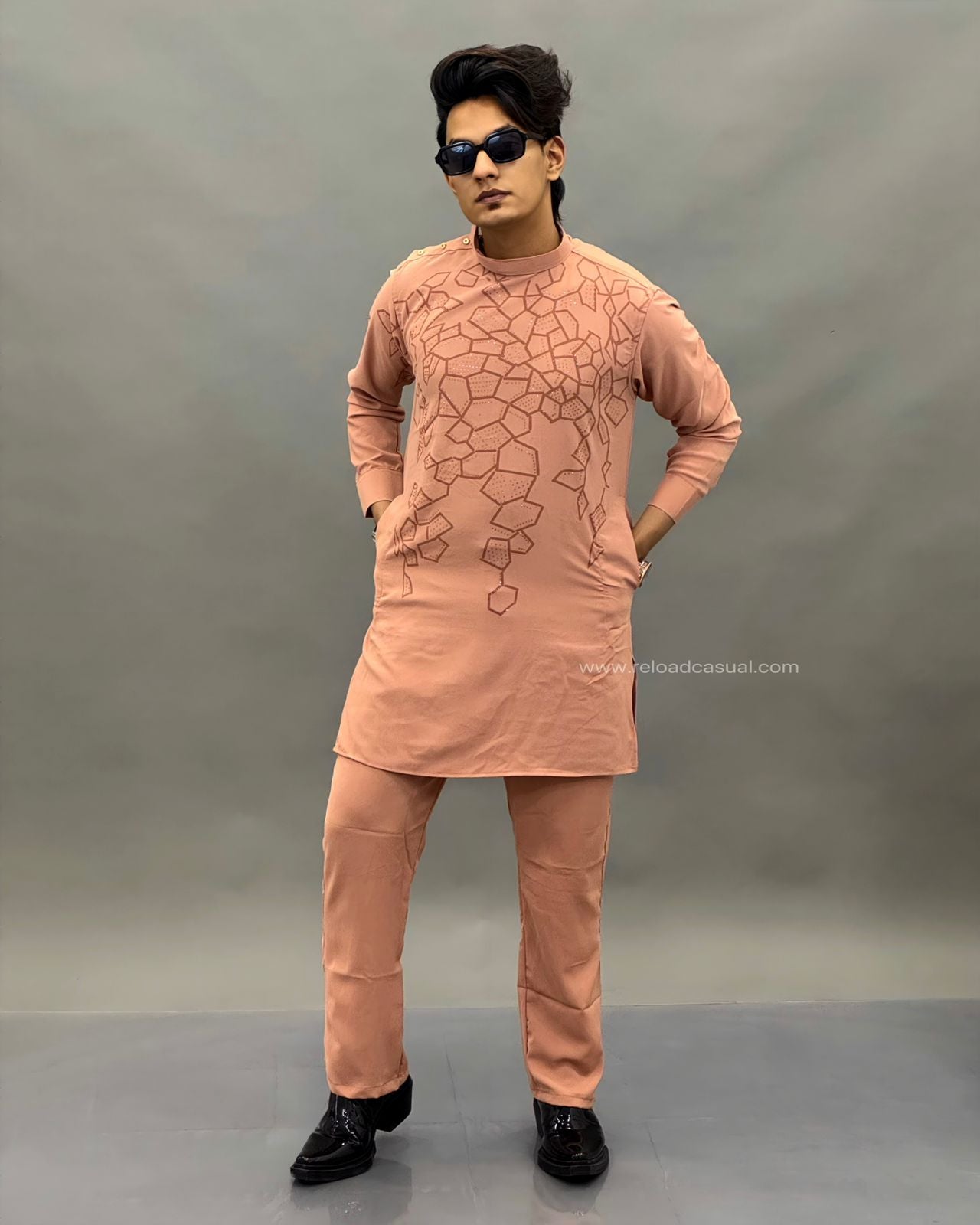 Geometric Print modern Textured kurta