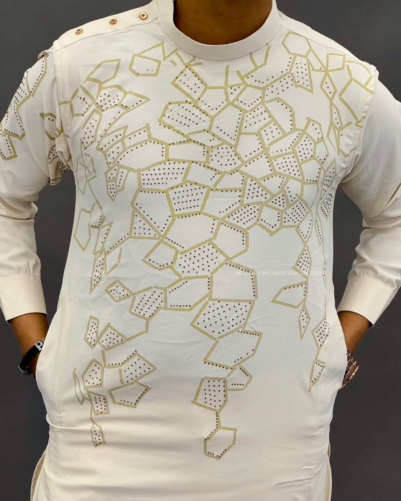 Geometric Print modern Textured kurta