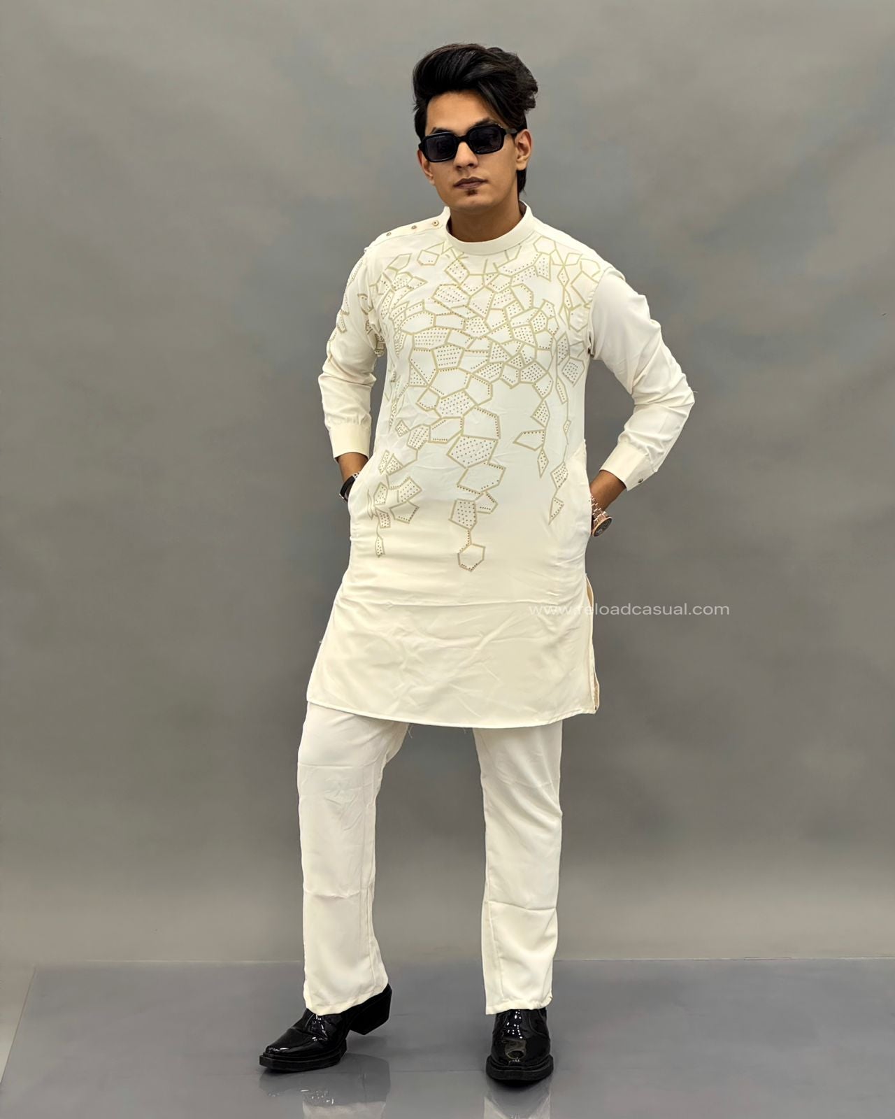 Geometric Print modern Textured kurta