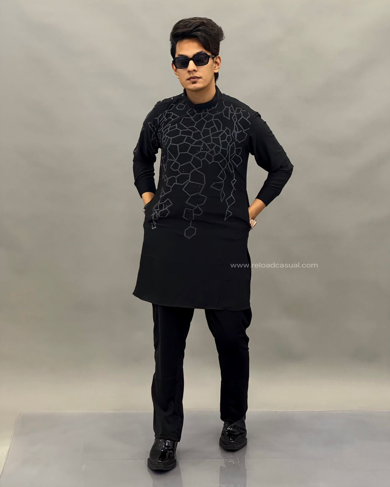 Geometric Print modern Textured kurta