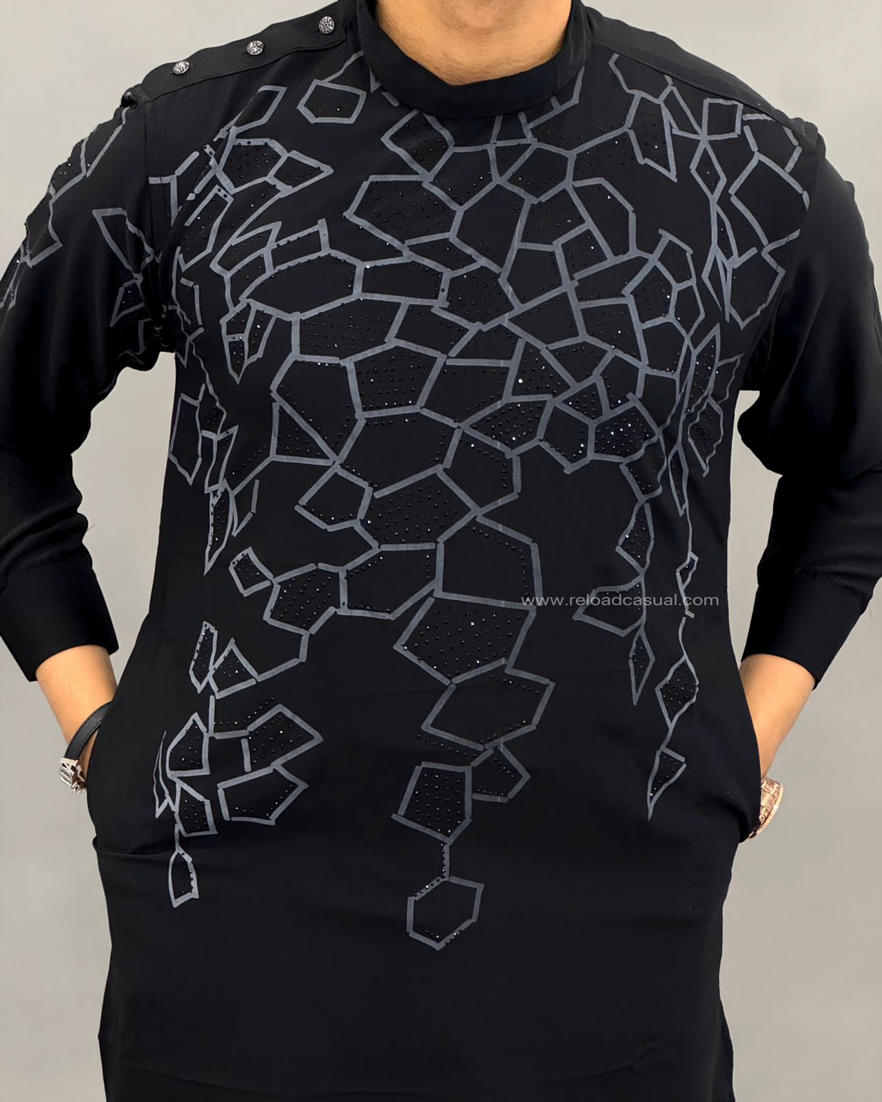 Geometric Print modern Textured kurta