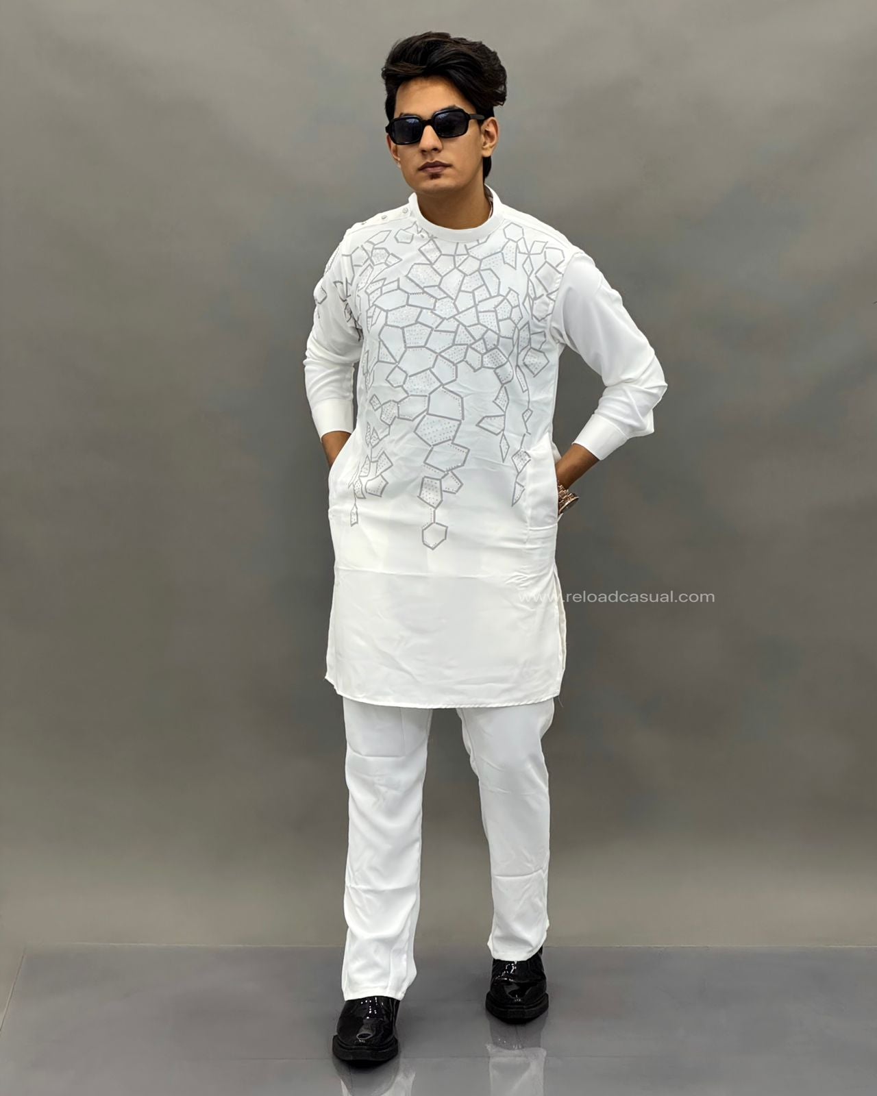 Geometric Print modern Textured kurta